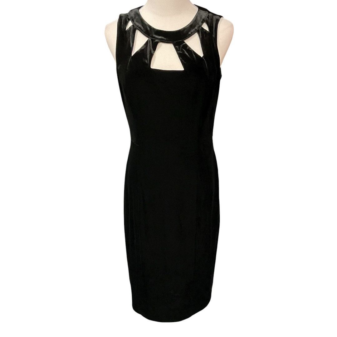 Other Eliza J Velvet Cutout Midi Dress Cocktail Party Black Size 6 Size S / US 4 / IT 40 - 1 Thumbnail
