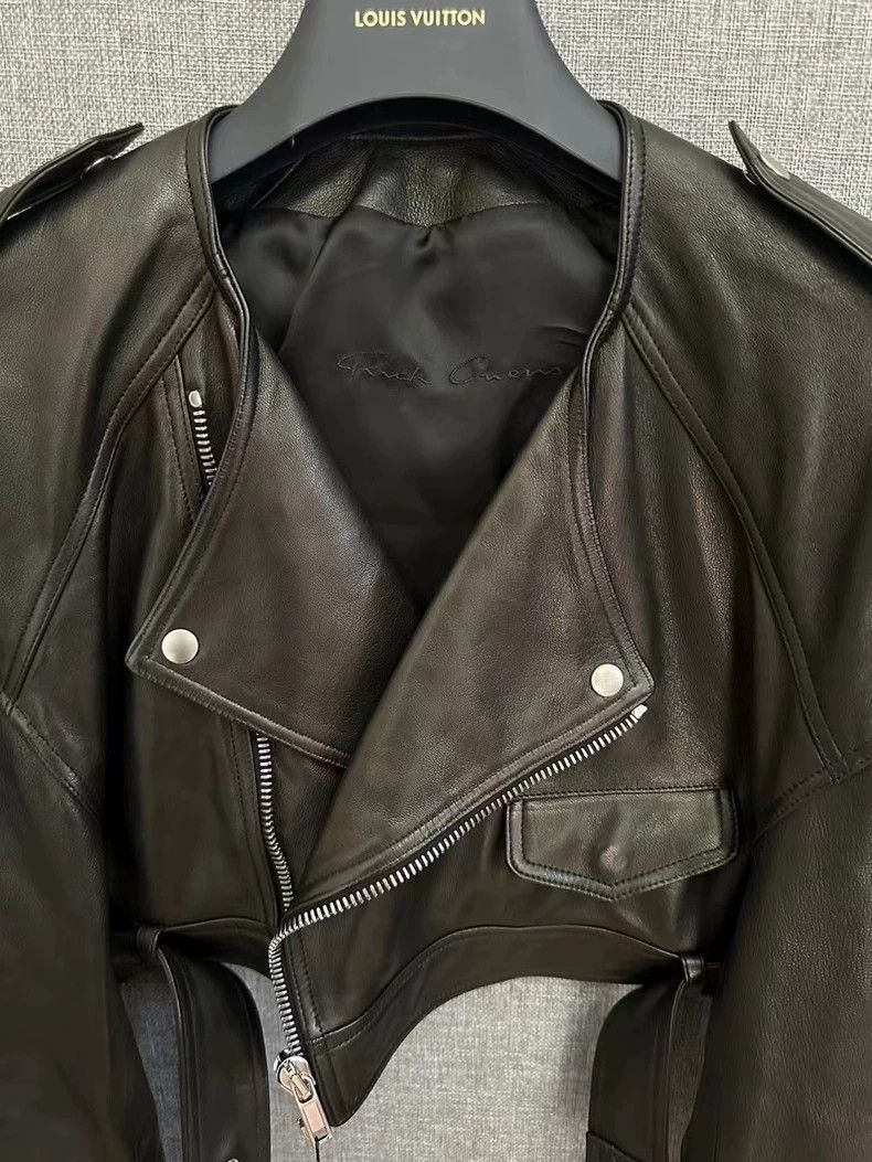 Rick Owens Rick Owens High Waist Leather Jacket-2505 Size XS / US 0-2 / IT 36-38 - 3 Thumbnail
