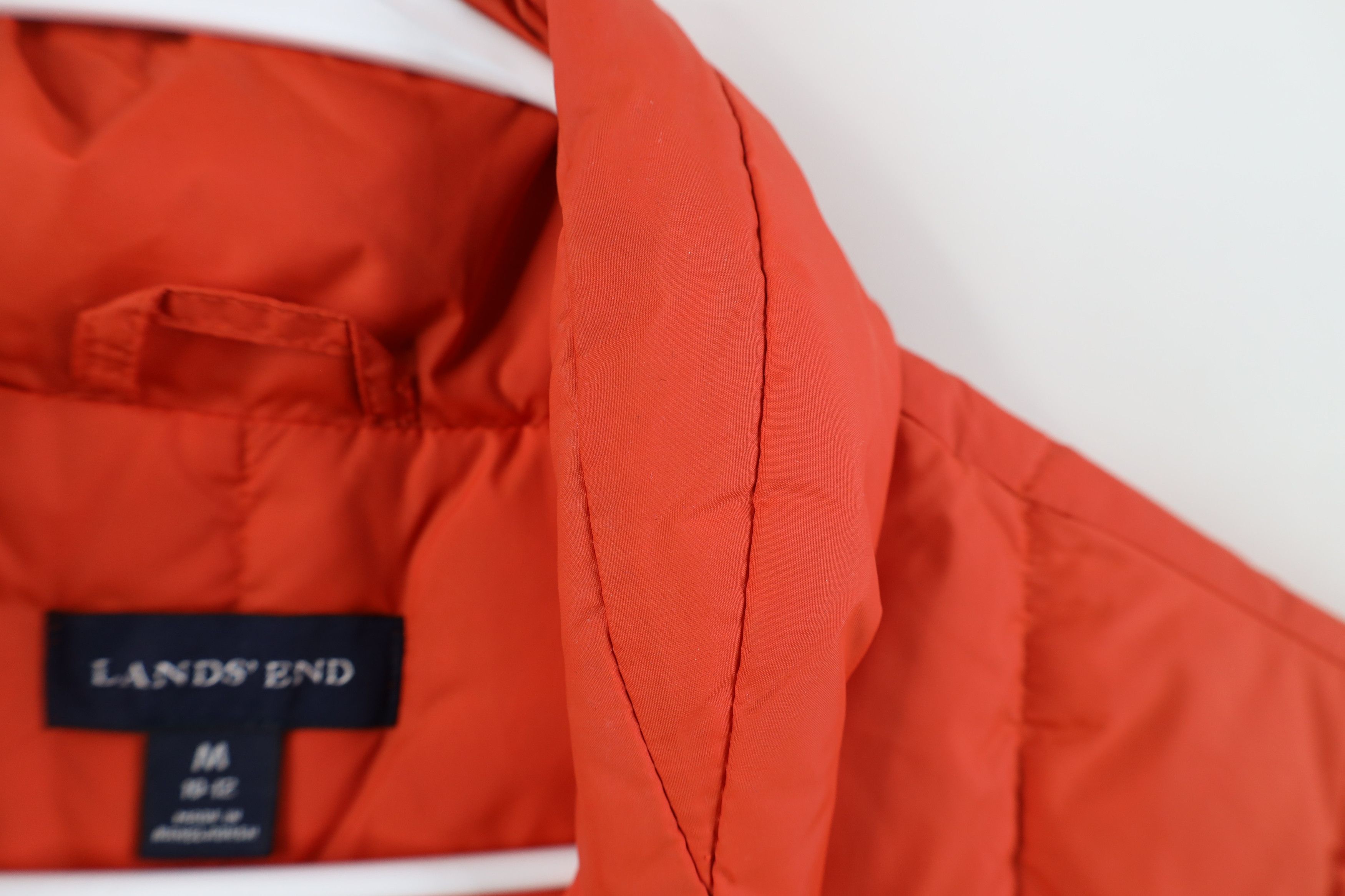 Lands' End Vintage Lands End Duck Down Puffer Vest Jacket Orange Size M / US 6-8 / IT 42-44 - 8 Thumbnail