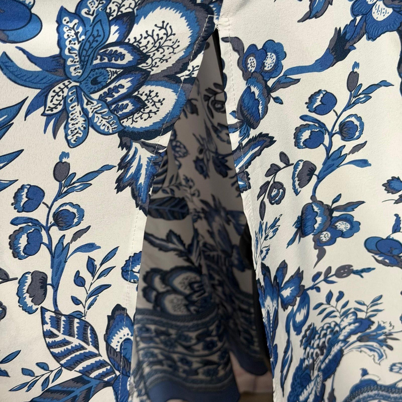 Other Blue and White Large Floral Halter Maxi Dress Size L / US 10 / IT 46 - 5 Thumbnail