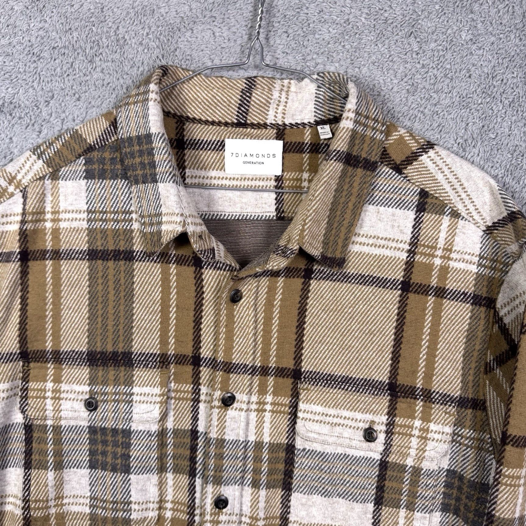 Vintage 7 Diamonds Generation Shirt Mens XL Soft Flannel Jacquard GSMK-7925 Size US XL / EU 56 / 4 - 4 Thumbnail