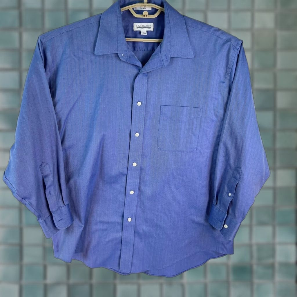 Joseph Joseph And Feiss Button Up Shirt Mens Long Sleeve Blue 17 32 Regular Size 17 Size US XL / EU 56 / 4 - 1 Thumbnail