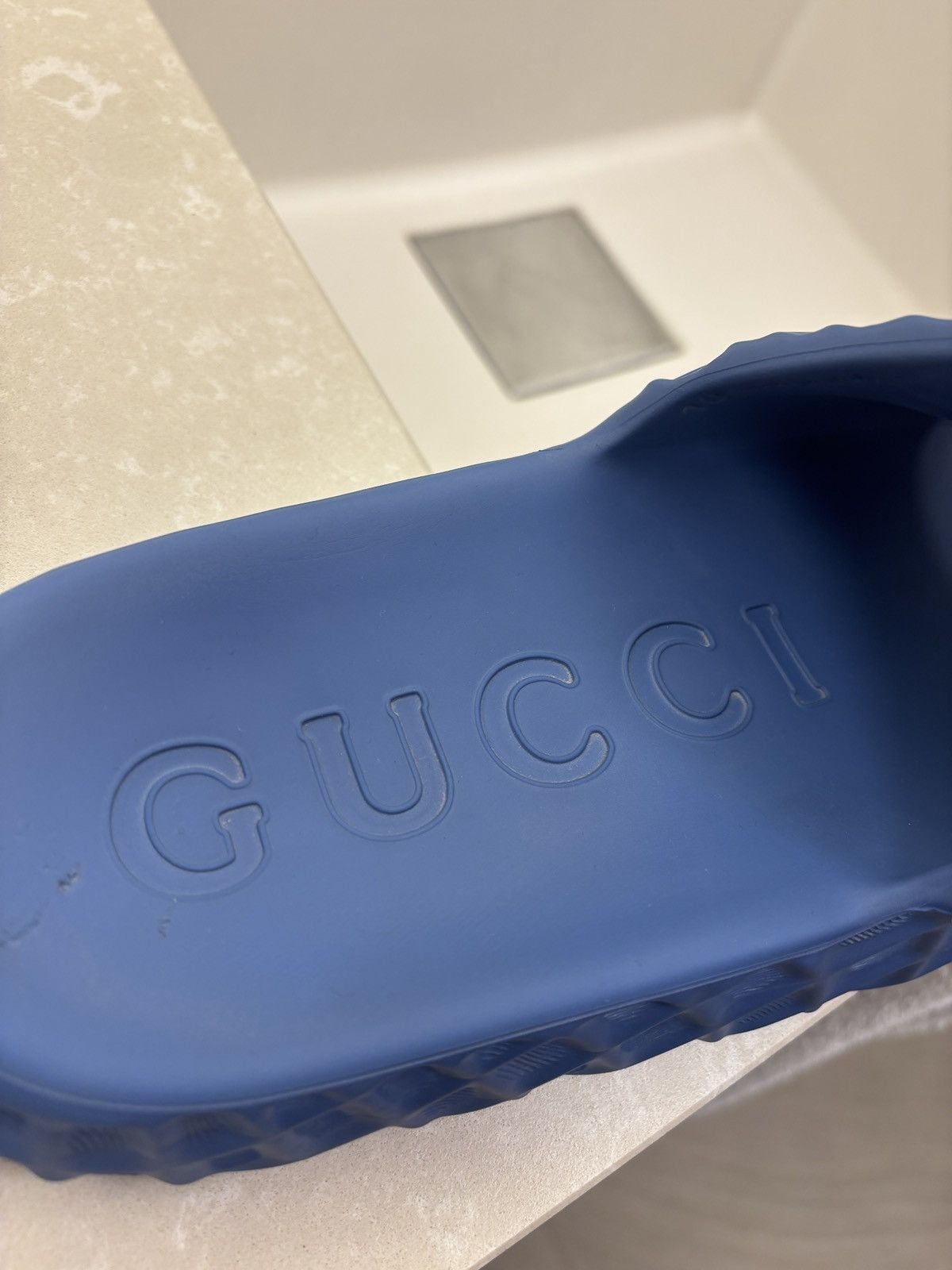 Gucci Gucci Slide Sandal Interlocking G Blue Water Ripples Size US 10 / EU 43 - 2 Thumbnail