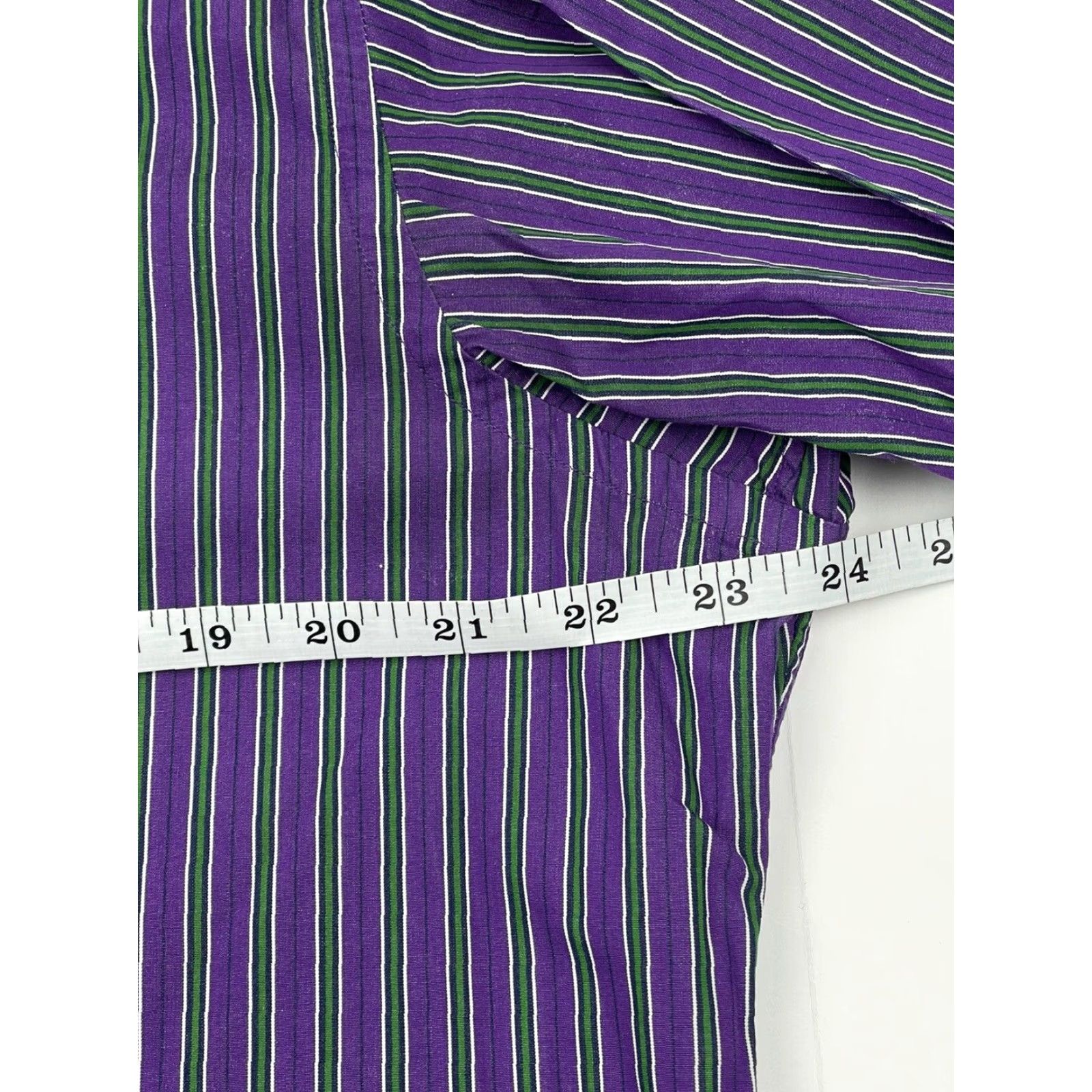 Ralph Lauren Ralph Lauren Purple Label Mens Striped Button-Up Shirt Sz 16 Purple Cotton Regular Fit Italy Size US L / EU 52-54 / 3 - 6 Thumbnail