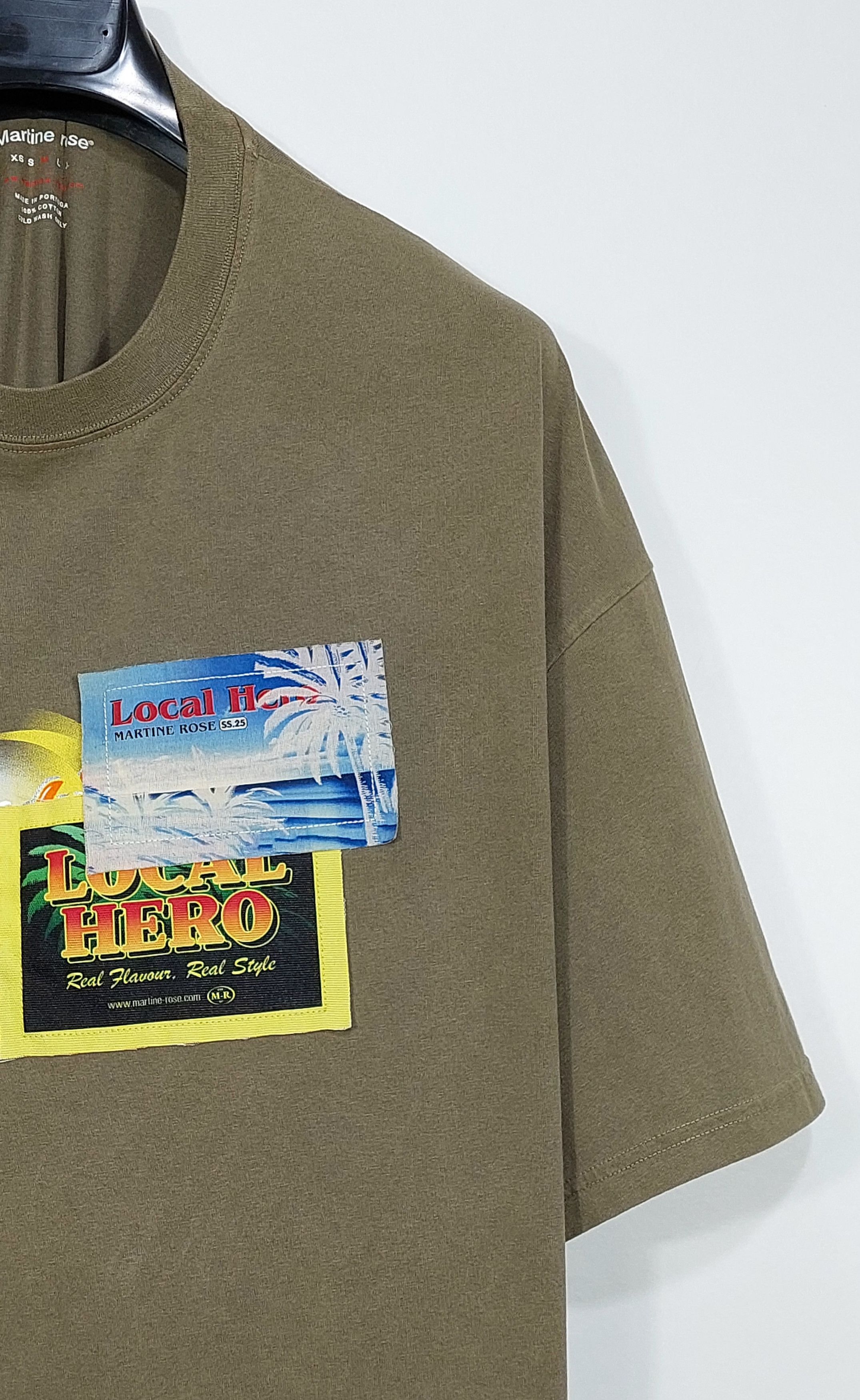 Martine Rose local hero patch cotton tshirt - khaki green M Size US M / EU 48-50 / 2 - 8 Thumbnail