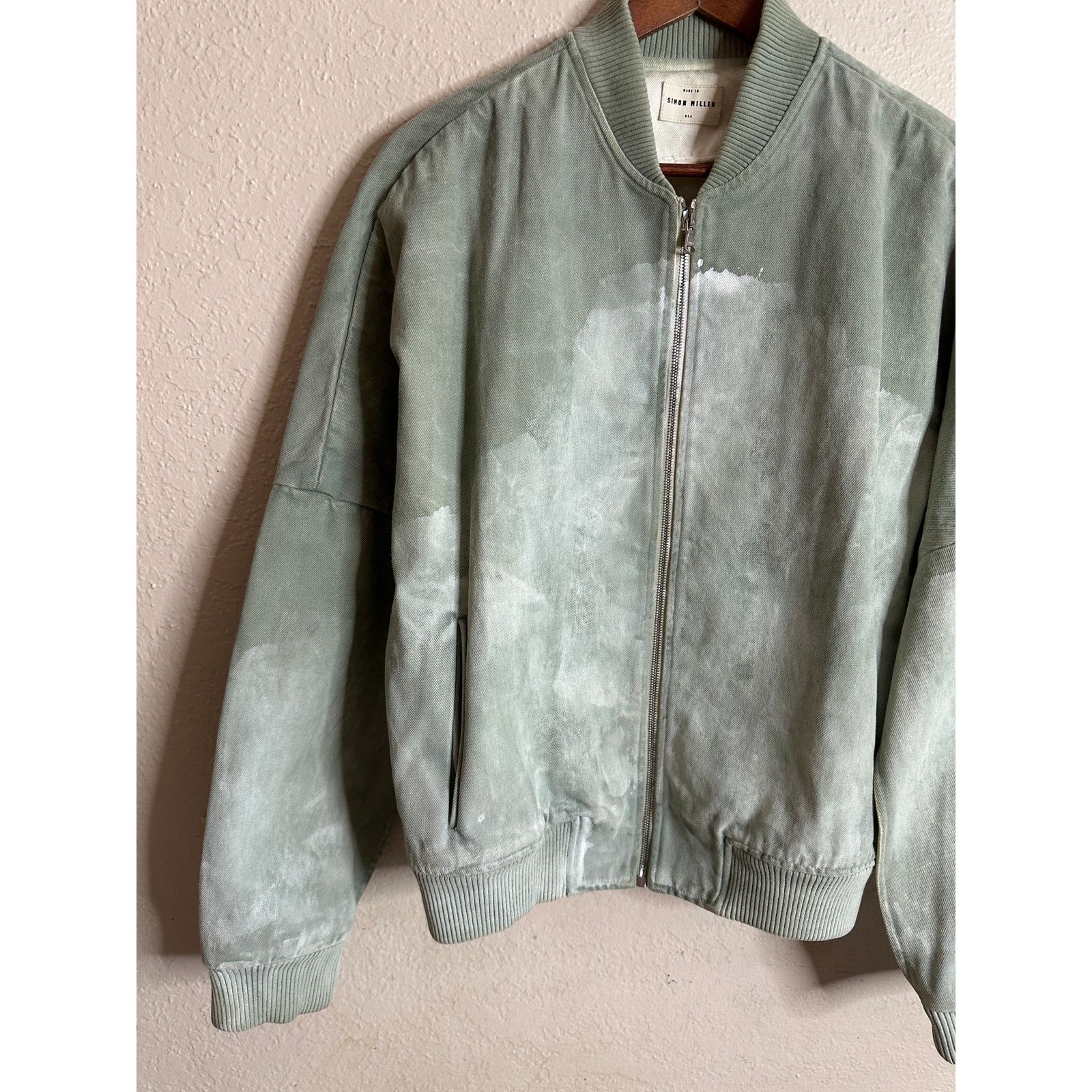 Simon Miller Simon Miller Stone Washed Sage Green Bomber Denim Jacket Size US M / EU 48-50 / 2 - 11 Thumbnail