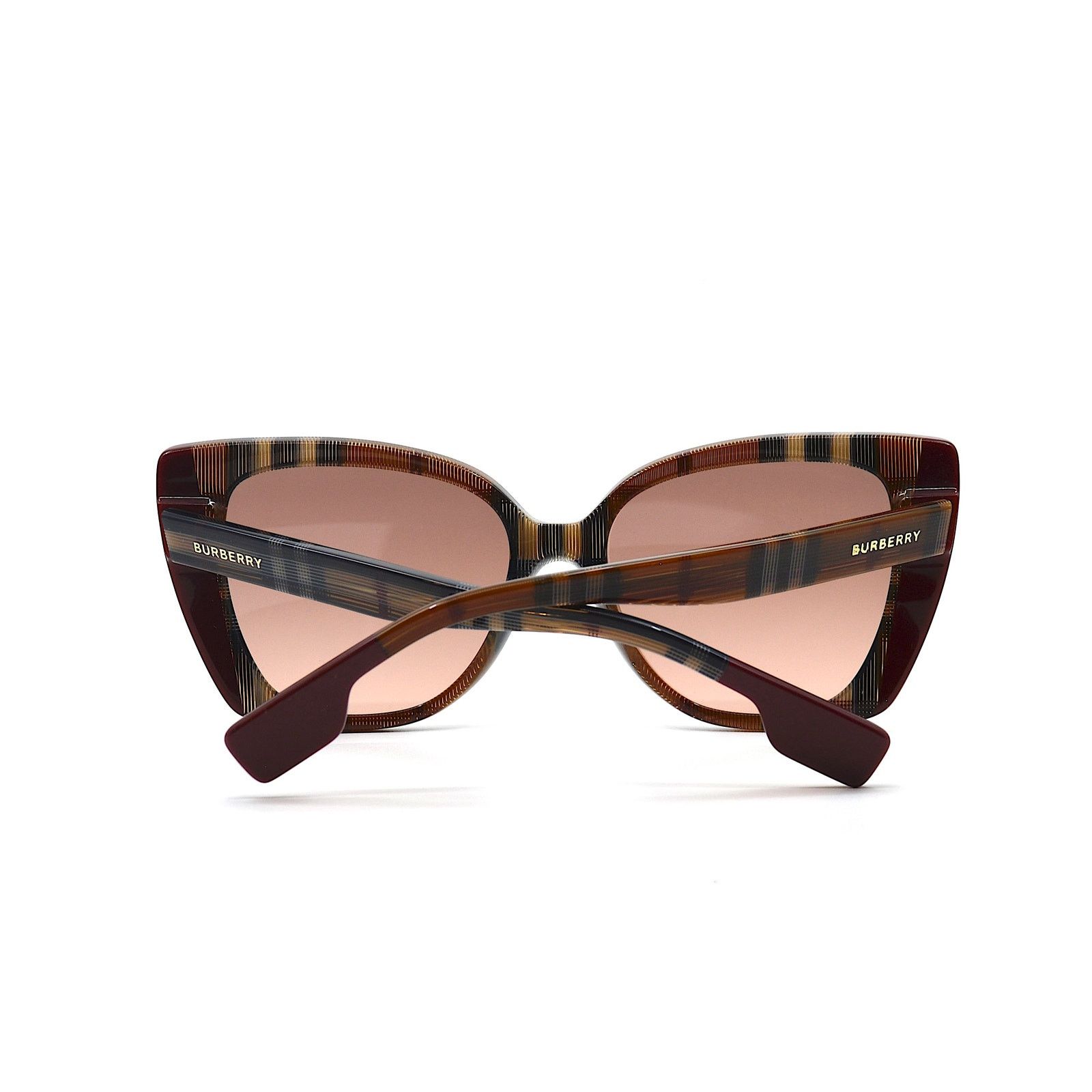 Burberry NEW BURBERRY MERYL BE4393 CHECK BROWN/BORDEAUX SUNGLASSES Size ONE SIZE - 9 Thumbnail