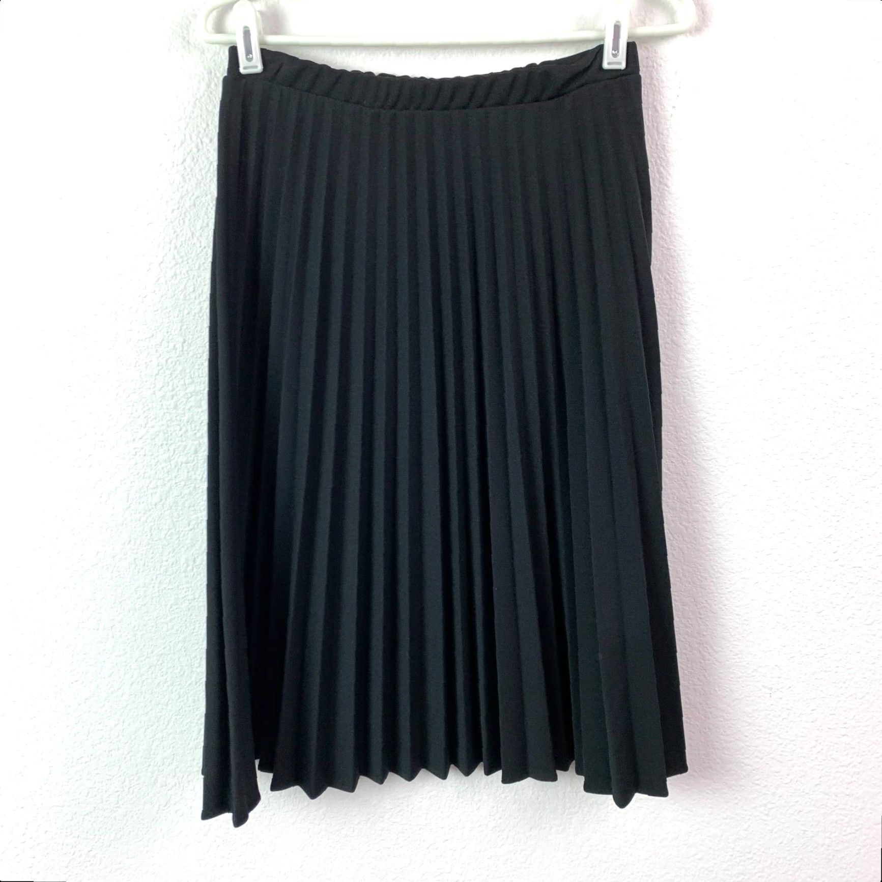 Vintage VINTAGE Black Midi Pleated Skirt 12P USA 70s 1970s Secretary/Geek Petites Small Size 26" / US 2 / IT 38 - 4 Thumbnail