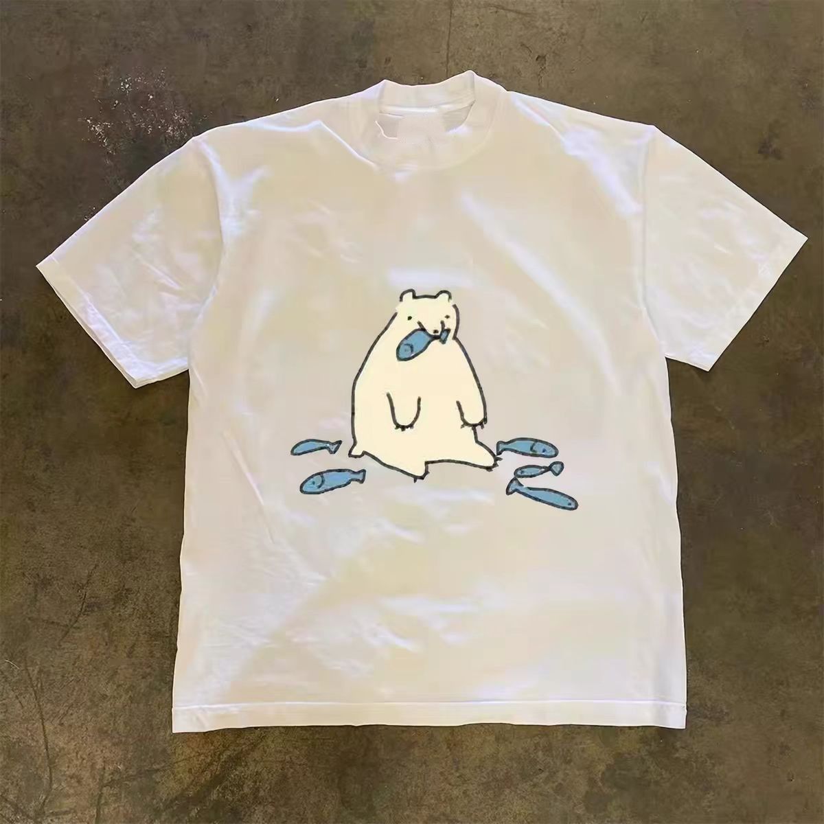 Japanese Brand White washed vintage polar bear print t-shirt Size US M / EU 48-50 / 2 - 1 Thumbnail