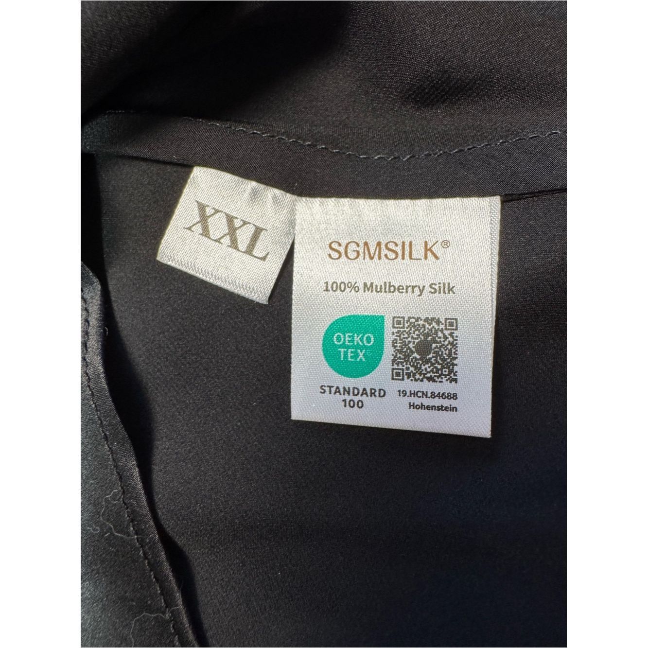 Other NWT New SGMSILK 19 Momme Mulberry Silk Black Nightgown Slip Size ONE SIZE - 7 Thumbnail