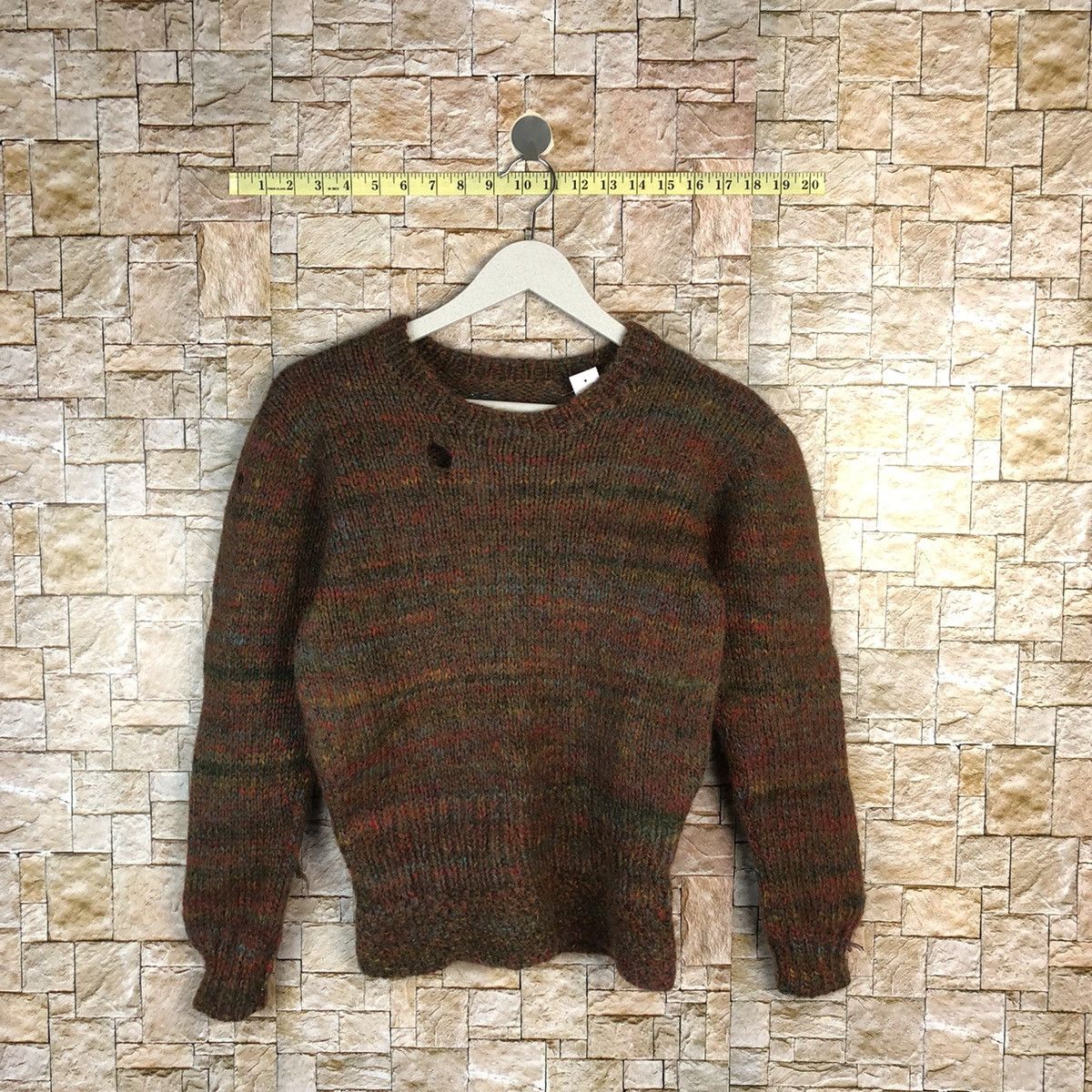 Homespun Knitwear × Japanese Brand × Vintage Japan mohair shaggy vintage Brown Knitwear #A1068 Size XS / US 0-2 / IT 36-38 - 1 Thumbnail