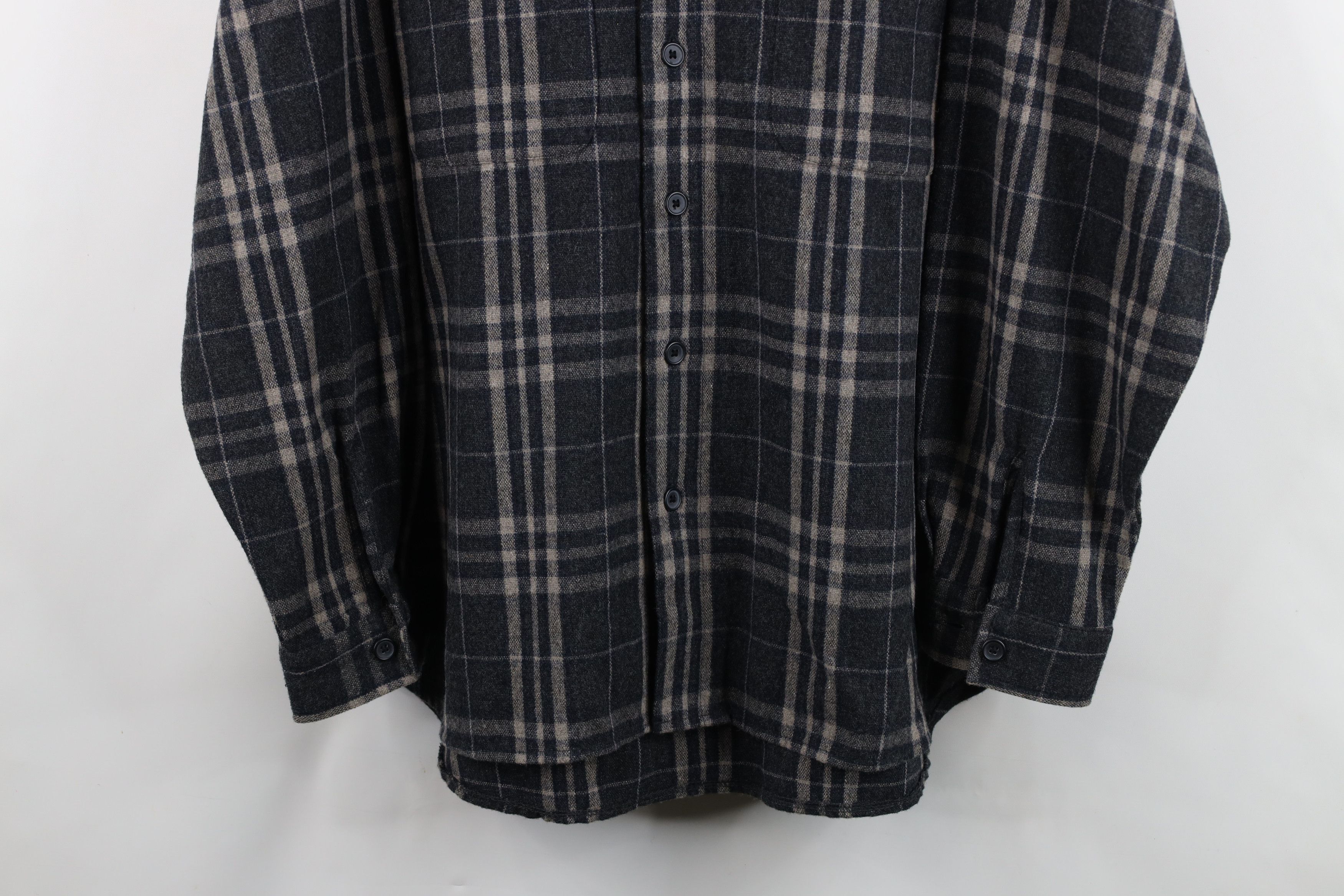 Vintage Vintage 90s Streetwear Knit Baggy Collared Button Shirt Size US L / EU 52-54 / 3 - 3 Thumbnail