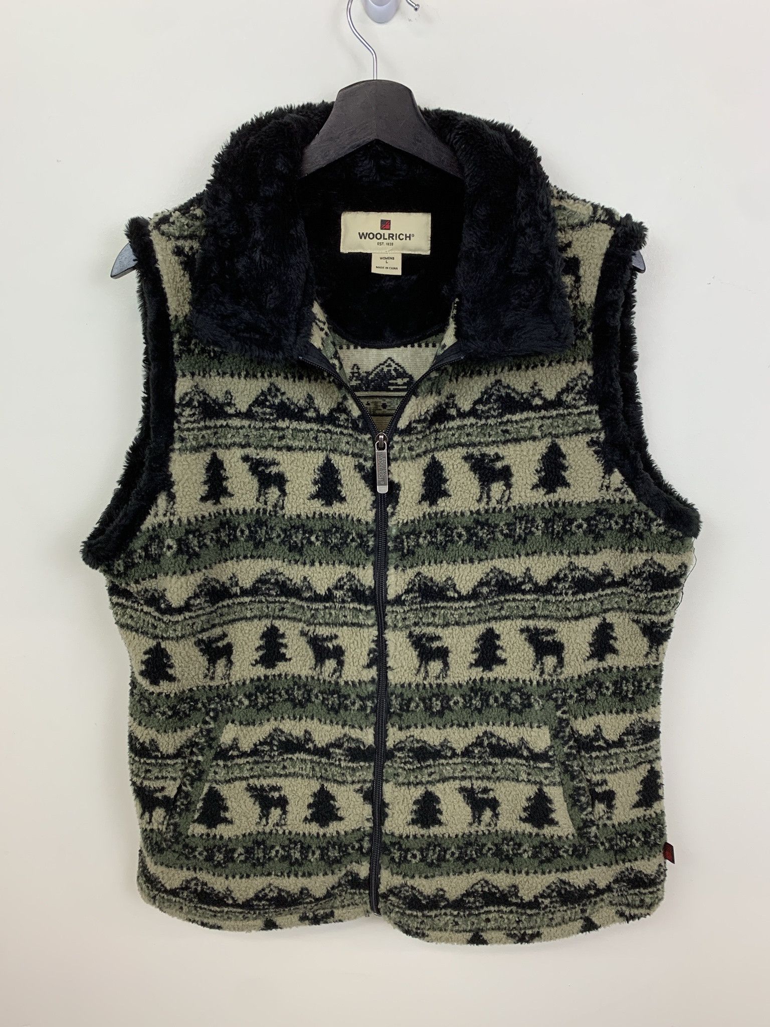 Vintage × Woolrich Woolen Mills Vintage Woolrich Fleece Moose Forest Zip Fleece Vest Size M Size US M / EU 48-50 / 2 - 1 Thumbnail