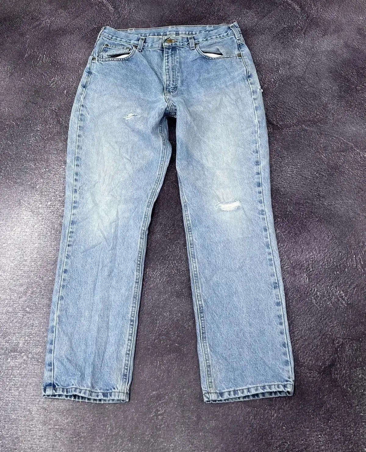 Carhartt × Vintage Vintage Carhartt Light Blue Traditional Fit Denim Hype Jeans Size US 36 / EU 52 - 2 Thumbnail