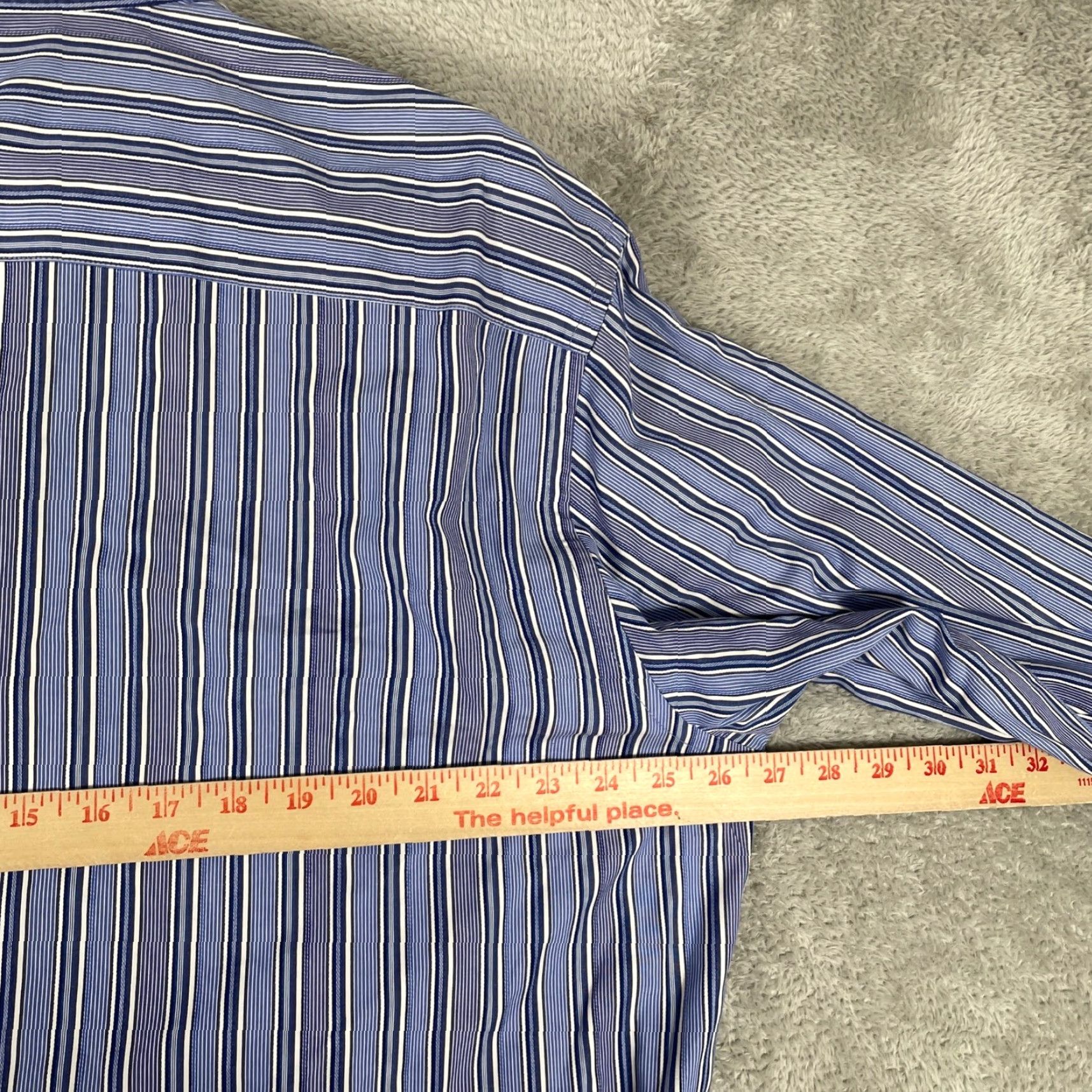 BUGATCHI Bugatchi Uomo Shirt Button-Down Long Sleeve Mens 2XL Blue Striped Classic Button-Up Shirt Mens Size US XXL / EU 58 / 5 - 7 Thumbnail