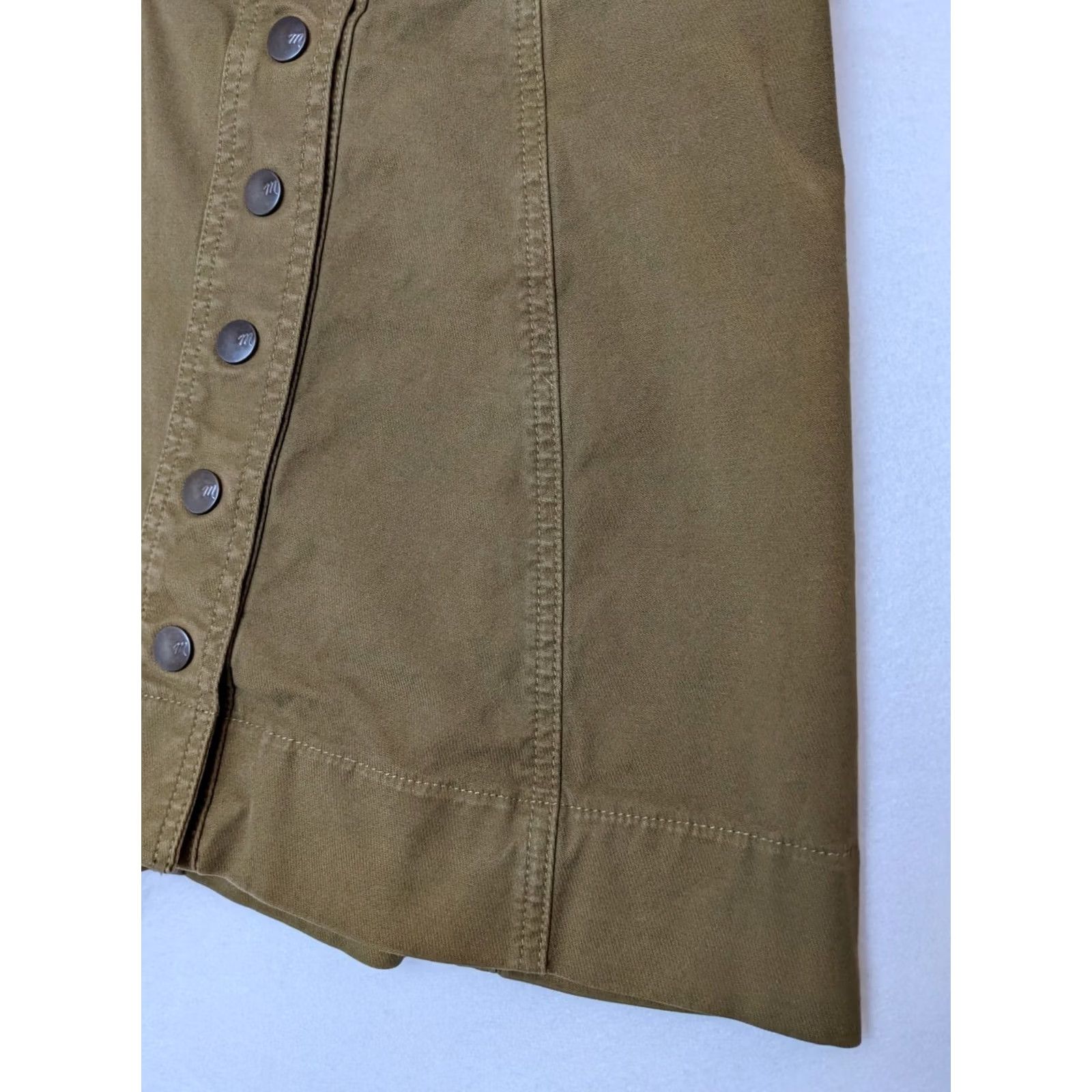 Madewell Madewell Skirt Button Front Mini Women's Size 0 Olive Green Denim Cotton Blend Elastane Casual Short 0 Womens Bye Size 25" / US 0 / IT 36 - 5 Thumbnail