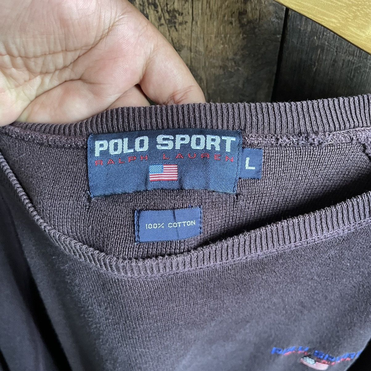 Ralph Lauren × Vintage Vintage Polo Sport Sunfaded Sweatshirt Size US L / EU 52-54 / 3 - 3 Thumbnail