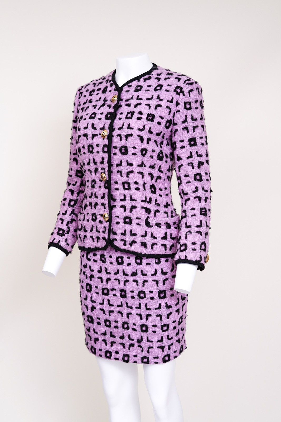 Versace Gianni Versace Atelier Purple Boucle Wool Two-Piece Suit Size M / US 6-8 / IT 42-44 - 4 Thumbnail