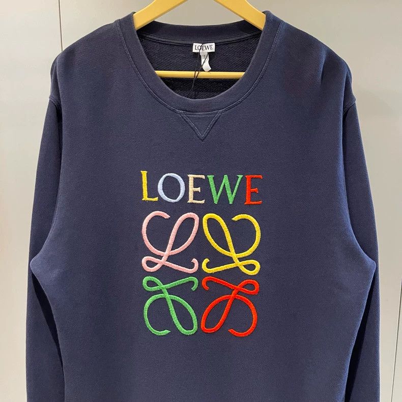 Loewe LOEWE Classic blue and green color Logo round neck sweater Size XL / US 12-14 / IT 48-50 - 3 Thumbnail