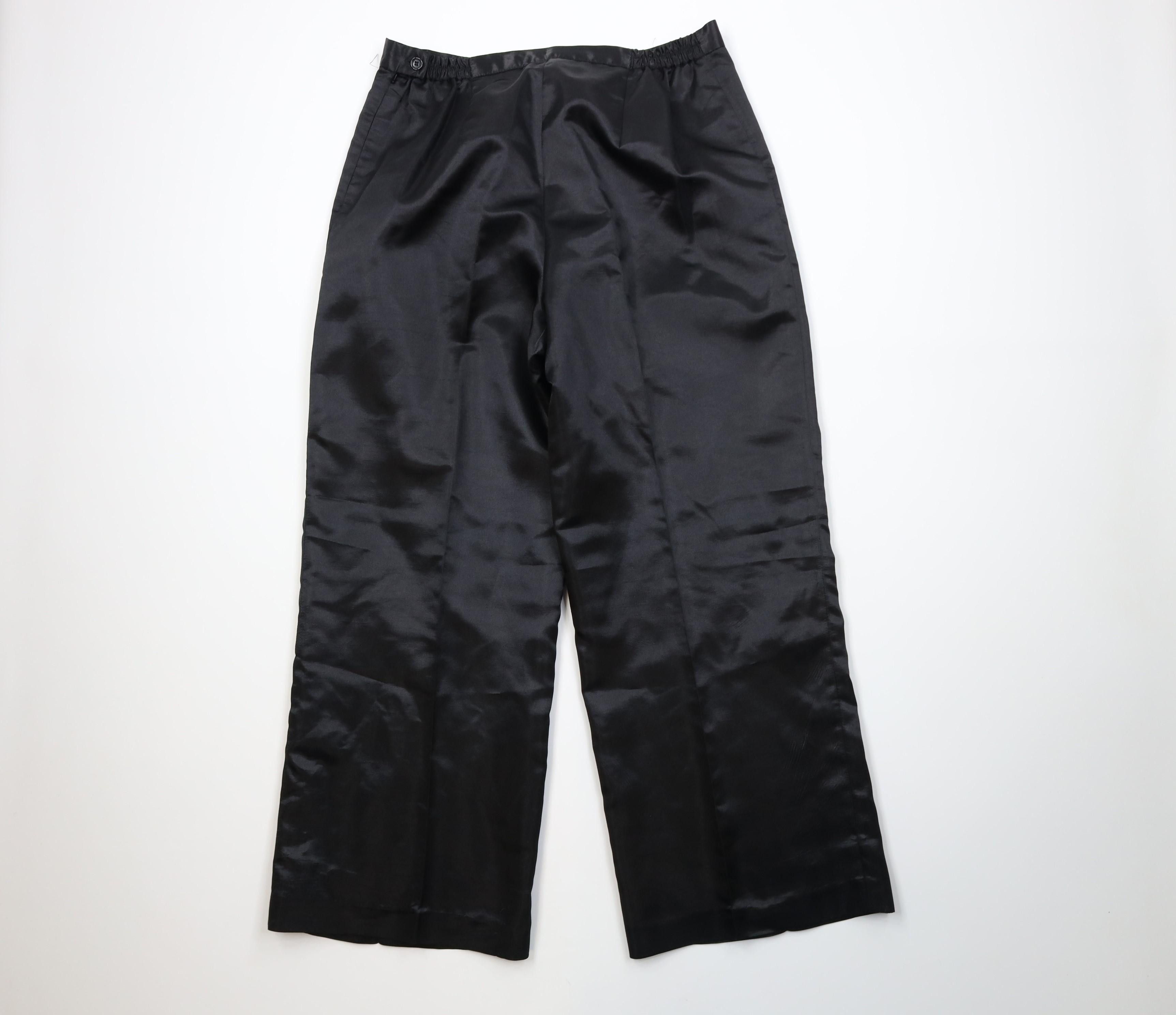 Vintage Vintage 90s Streetwear Polyester Super Wide Leg Pants Black Size 40" / US 18 - 8 Thumbnail