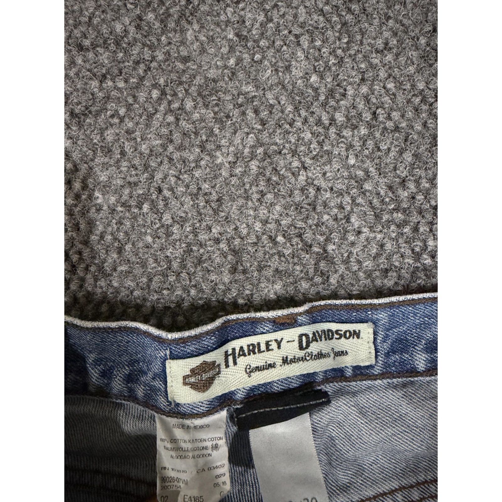 Harley Davidson Harley-Davidson Jeans Mens 38x30 Blue Denim Straight Leg Regular Fit Size US 38 / EU 54 - 6 Thumbnail