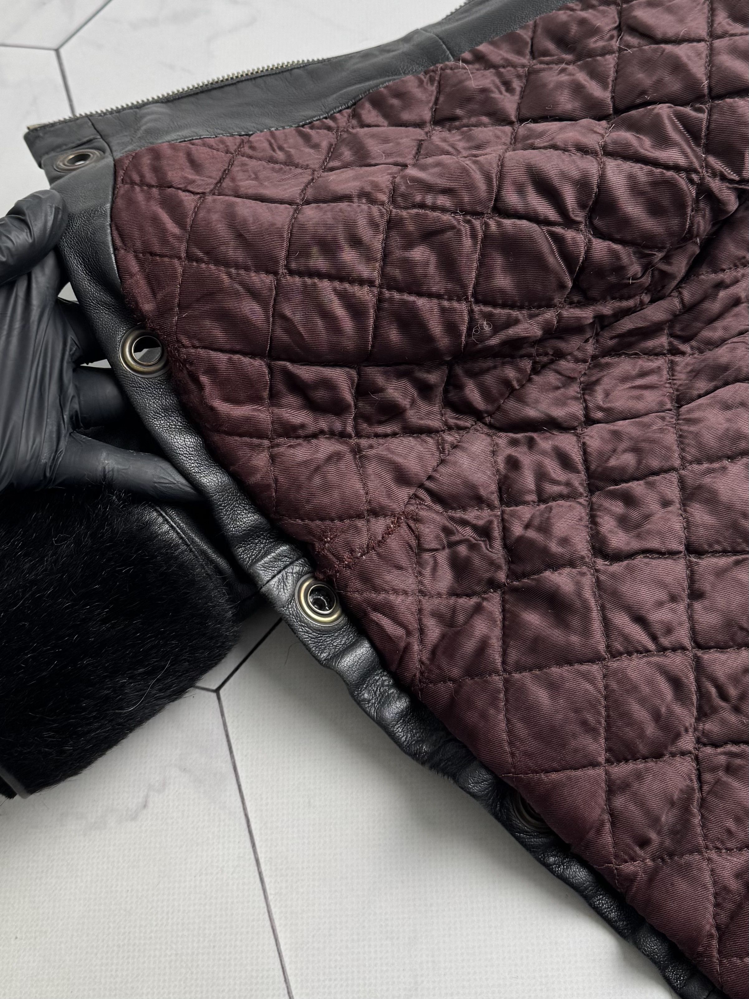 Vintage Vintage Cropped Leather Jacket With Real Fur (B250)D15E2 Size S / US 4 / IT 40 - 10 Thumbnail