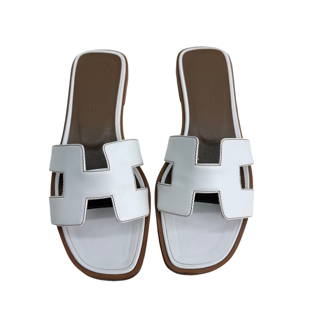 Hermes Hermès Oran Leather Sandals Size 35.5 Size US 5.5 / IT 35.5 - 1 Thumbnail