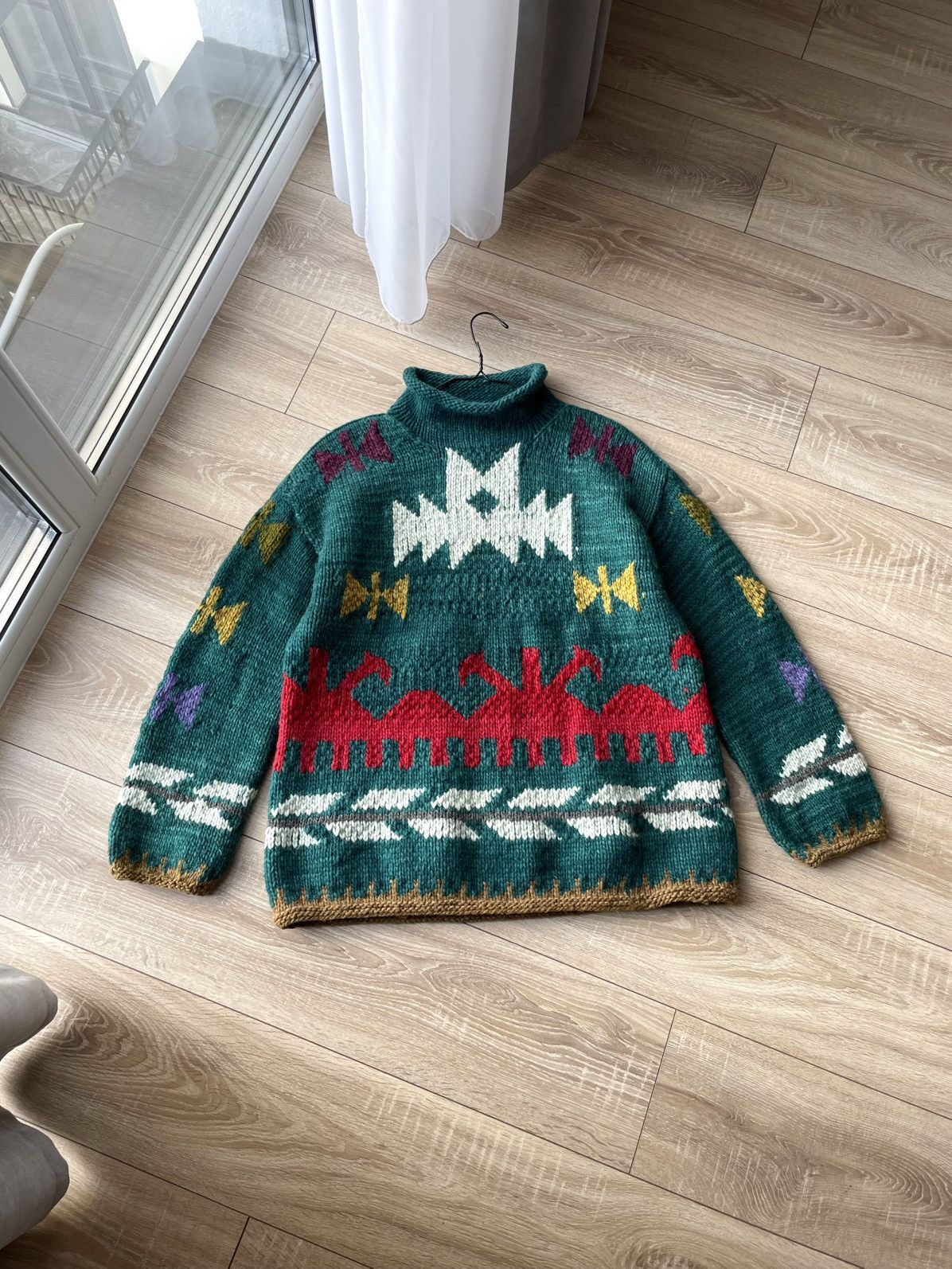 Vintage Vintage Pachamama Aztec Navajo Wool Knit Chunky Sweater RRL Size US XL / EU 56 / 4 - 1 Thumbnail