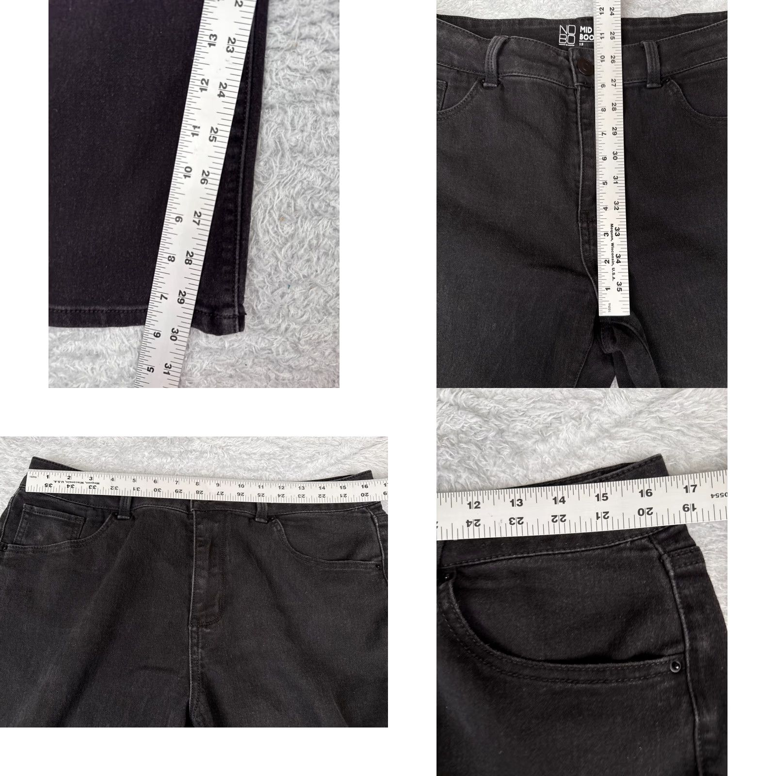 Vintage No Boundaries Jeans Juniors 15 Black Denim Bootcut Mid Rise Cotton Blend 33x30 Women's Jeans Cowboy Southwestern American 90s? Size 36" / US 14 / IT 50 - 8 Thumbnail