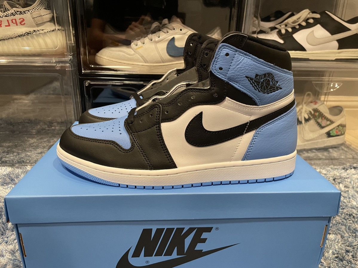 Pre-owned Jordan Nike Jordan 1 High “unc Toe” Size 11 Shoes In Blue