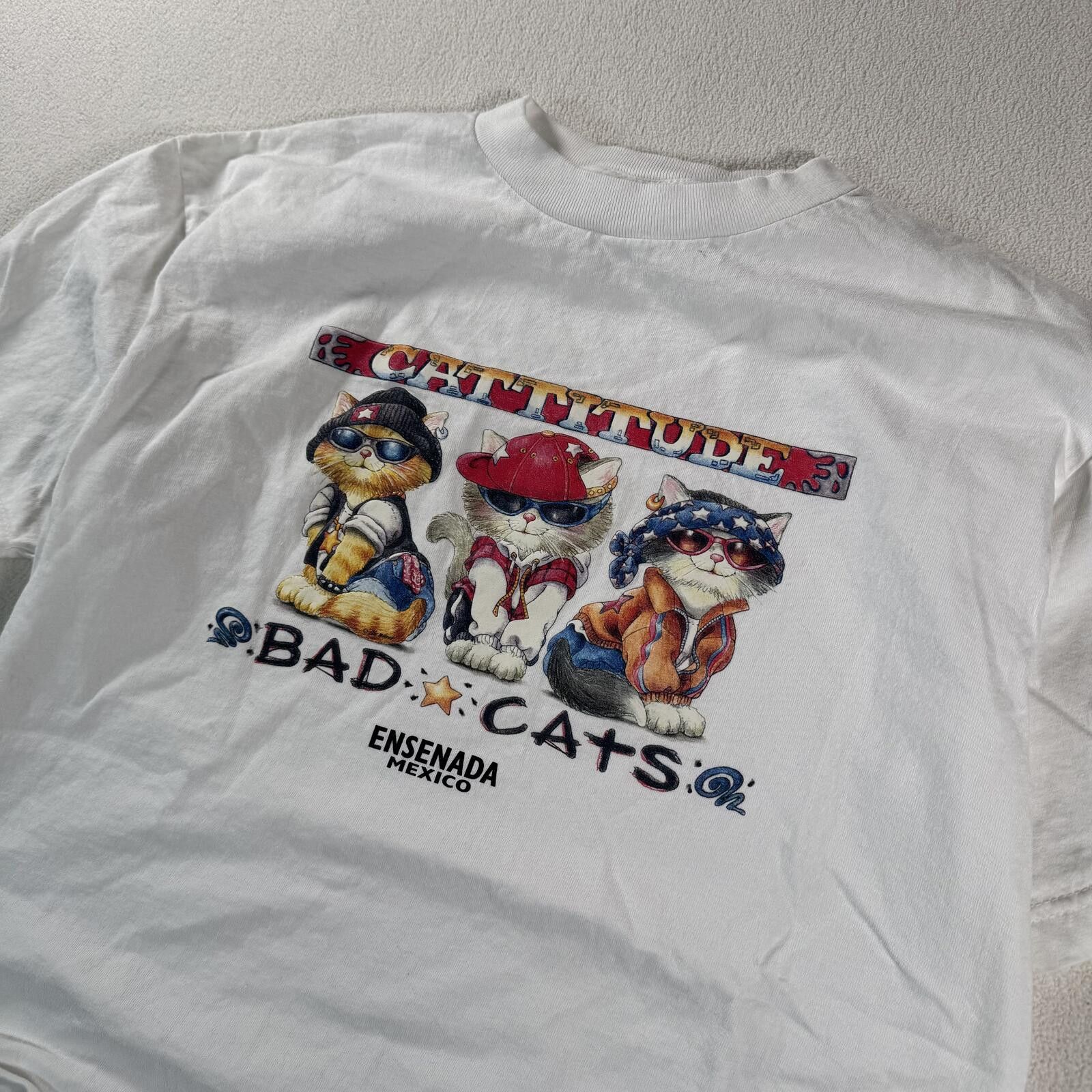 Vintage Vintage Y2K Cattitude Bad Cute Cats Parody Tee Size US M / EU 48-50 / 2 - 6 Thumbnail