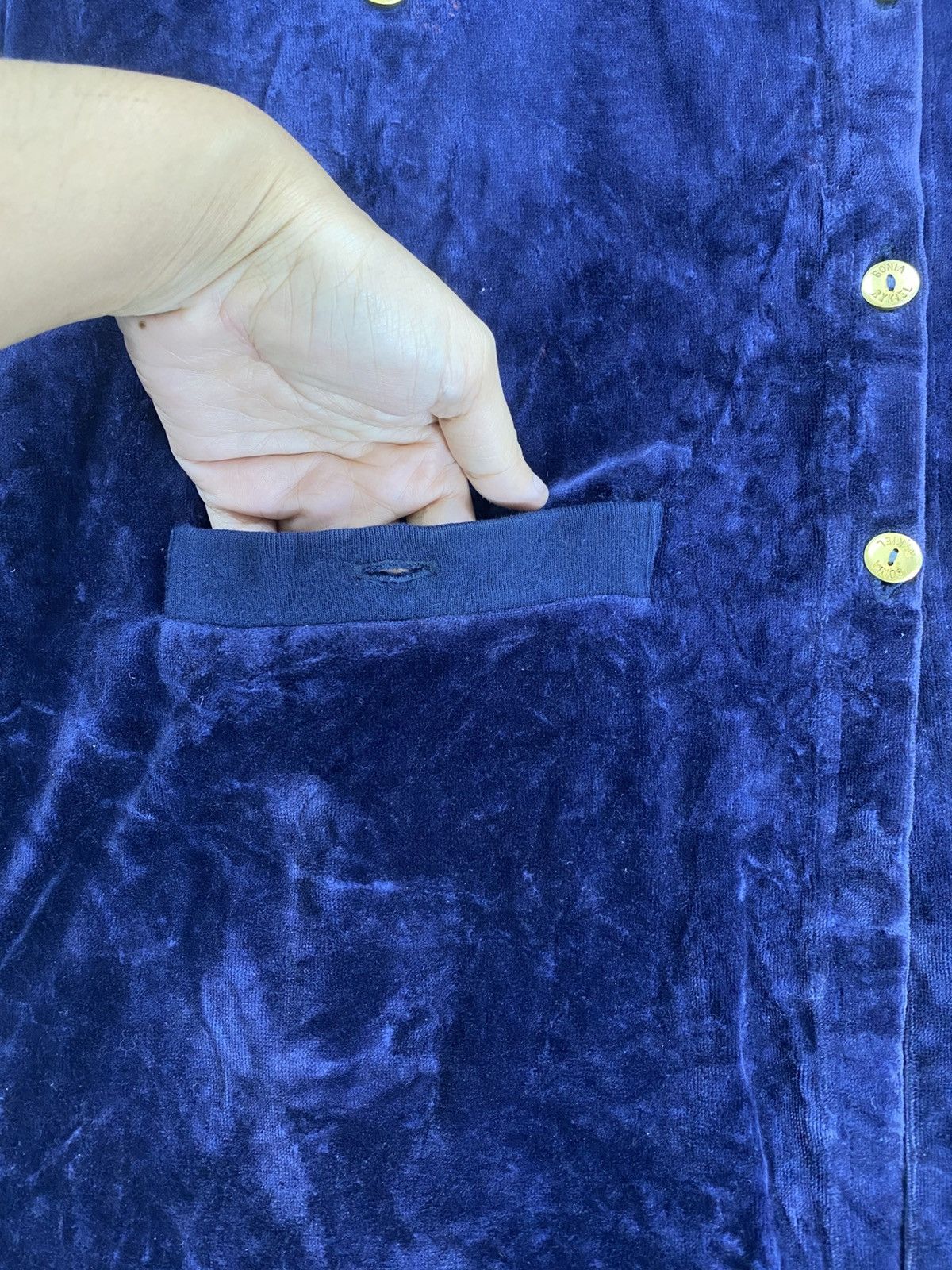 Sonia Rykiel Vintage Sonia Rykiel France Luxury Velvet Multibutton Jacket Size L / US 10 / IT 46 - 6 Thumbnail