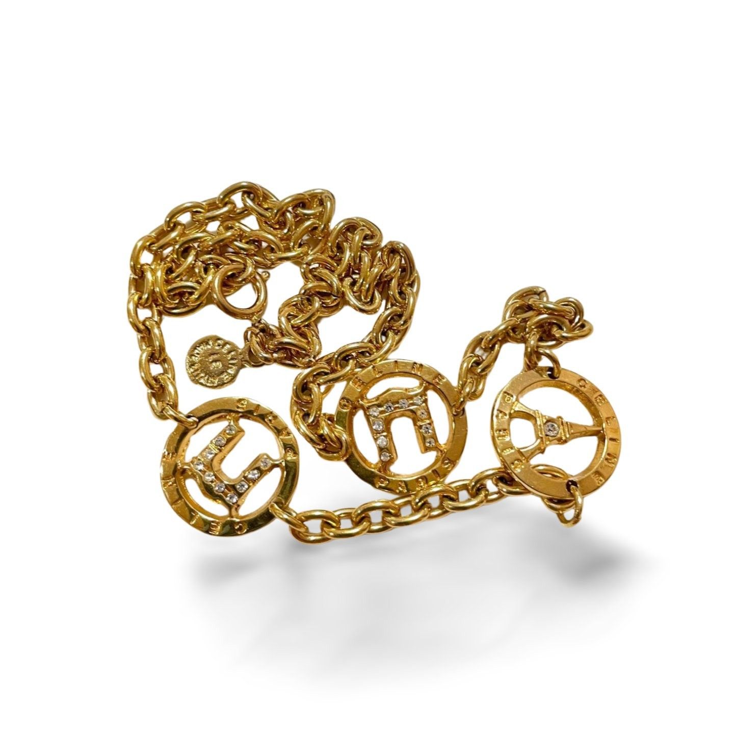 Celine Vintage CELINE golden Eiffel tower, Triomphe charm necklace Size ONE SIZE - 4 Thumbnail