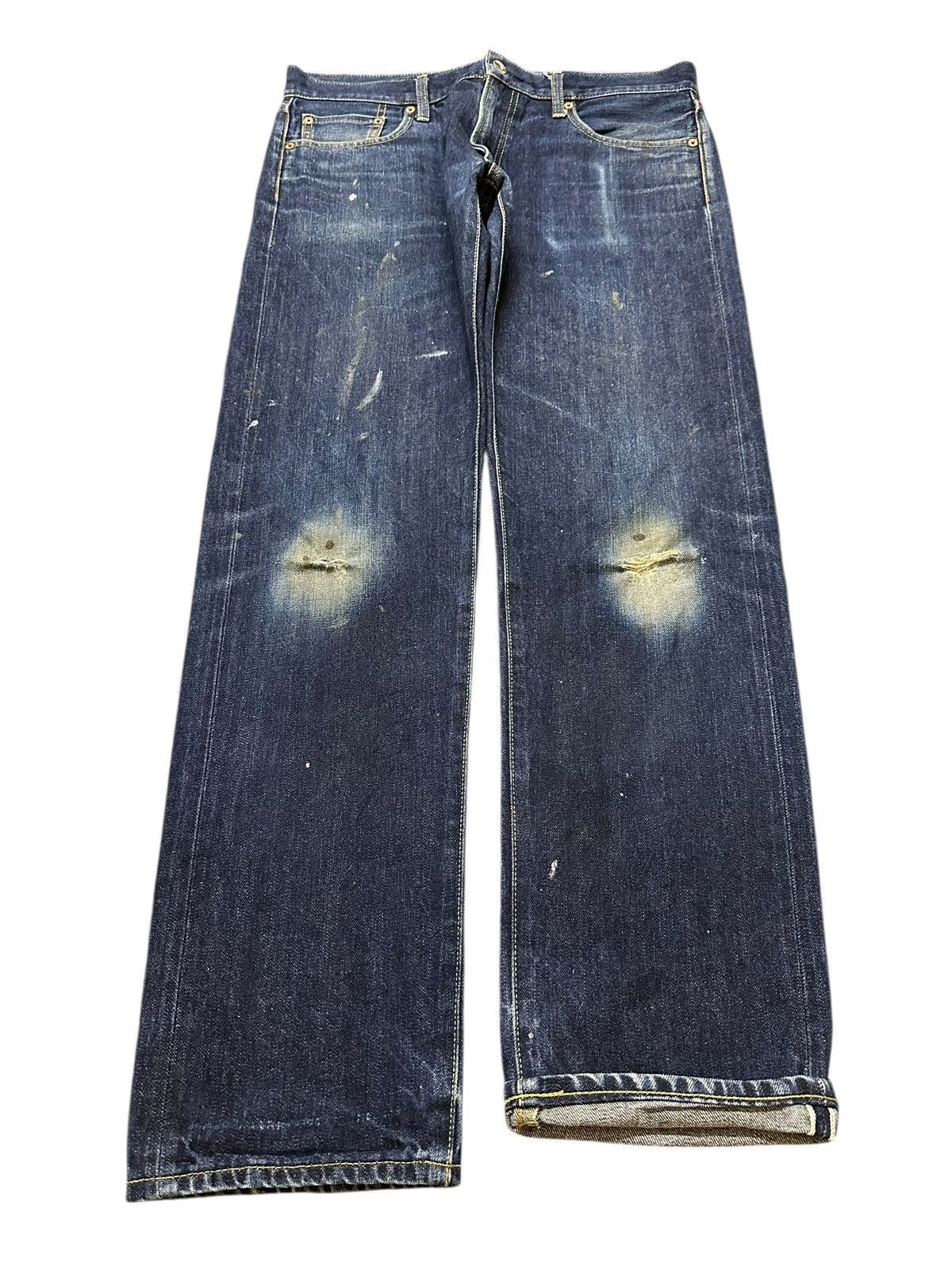 Japanese Brand Vintage Japanese Uniqlo Selvedge Faded Wash Distress Jeans Size US 34 / EU 50 - 1 Thumbnail