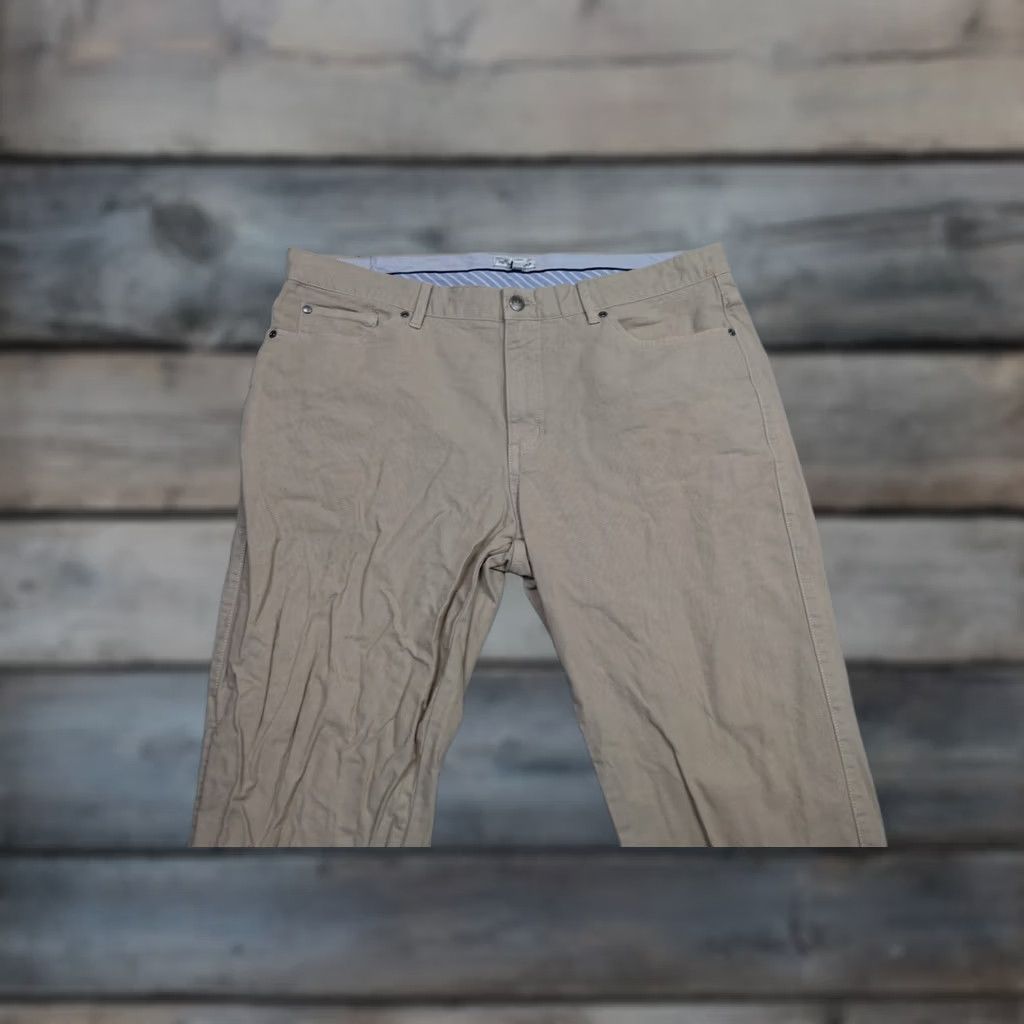 Peter Millar Peter Millar Crown Vintage Canvas Pants Mens 38x28 Beige Tan Performance Chino Stretch Casual Slacks Navy? Size US 38 / EU 54 - 1 Thumbnail