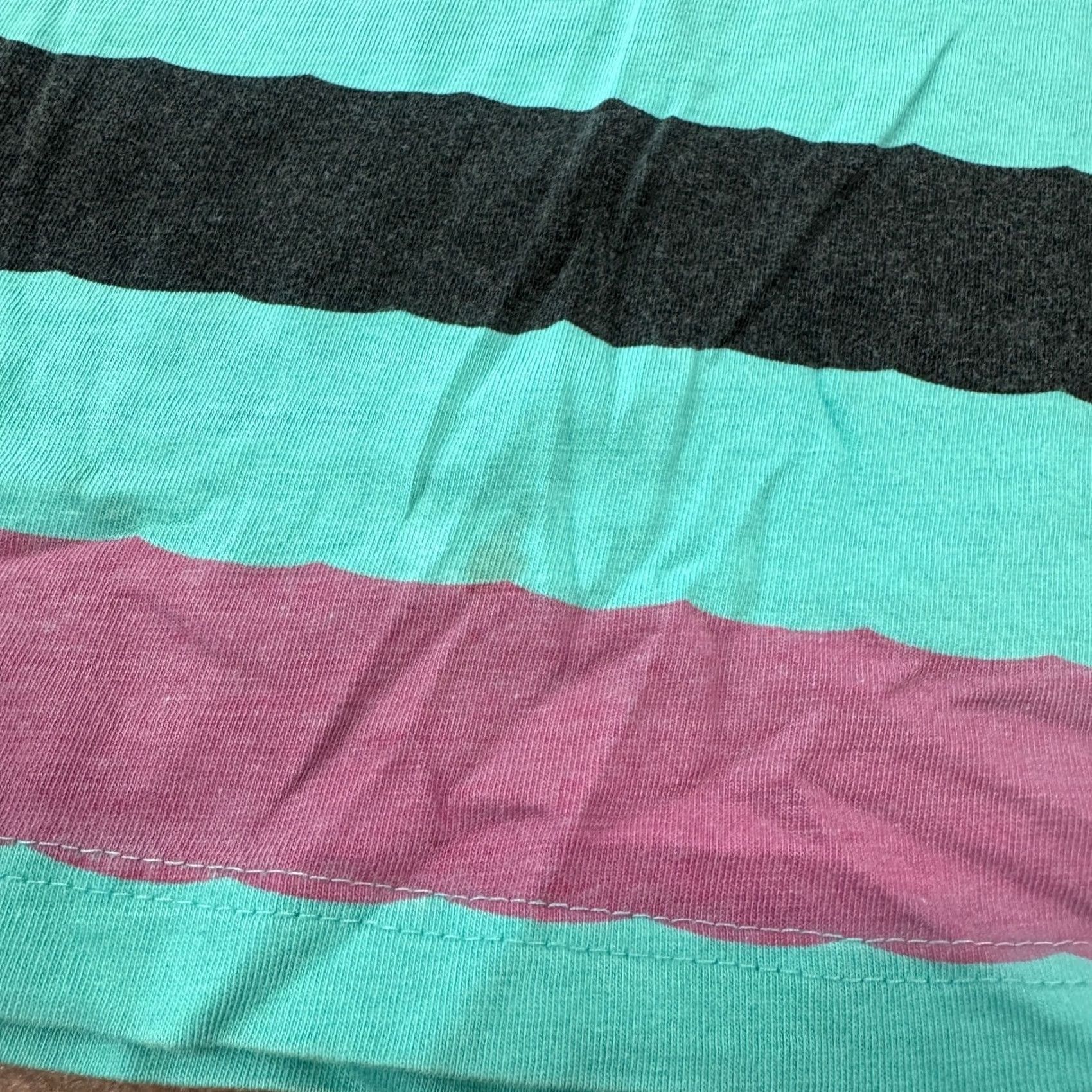 Pinko VINTAGE Y2K Pink Dolphin Striped Logo Short Sleeve Graphic Tee M Mens Black Size US 31 - 6 Thumbnail