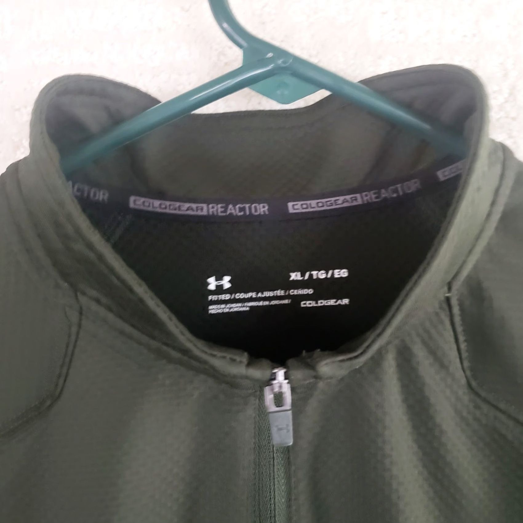 Under Armour Under Armour Cold Gear Reactor 1/4 Zip Fitted Pullover Men XL Dark Green Colorblock Mock Neck Zip Pullover Mens Size US XL / EU 56 / 4 - 5 Thumbnail