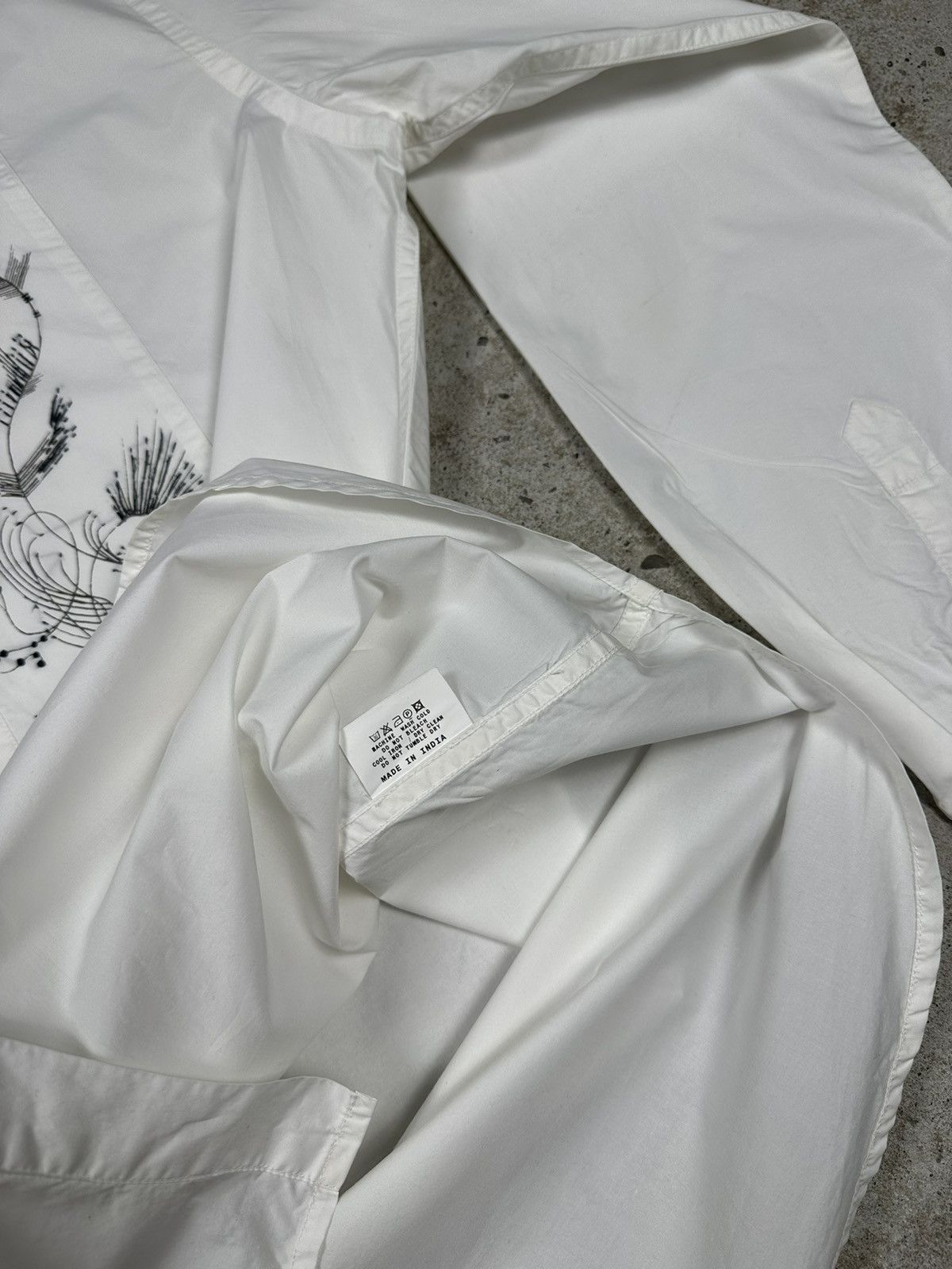 Etro Etro Milano Floral Embroidered Long Sleeve White Shirt Size US L / EU 52-54 / 3 - 9 Thumbnail