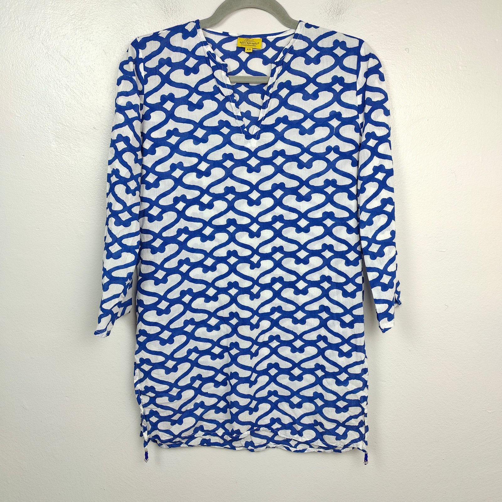Other Roberta Roller Rabbit Tunic Top Womens XS White Blue Size XS / US 0-2 / IT 36-38 - 1 Thumbnail