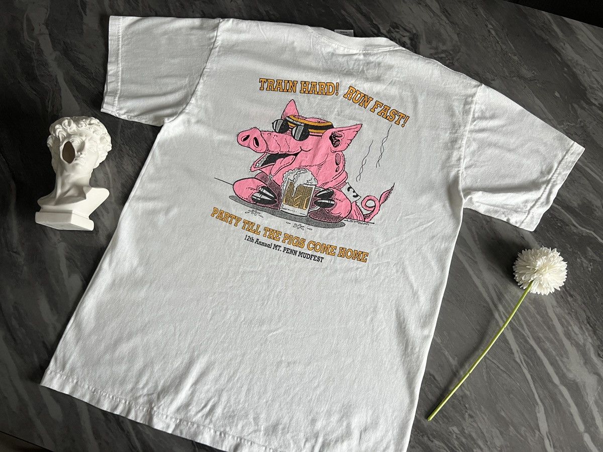 Vintage Vintage : MT.PENN MUDFEST 15k Trail Run Piggy Pagoda Size US M / EU 48-50 / 2 - 1 Thumbnail