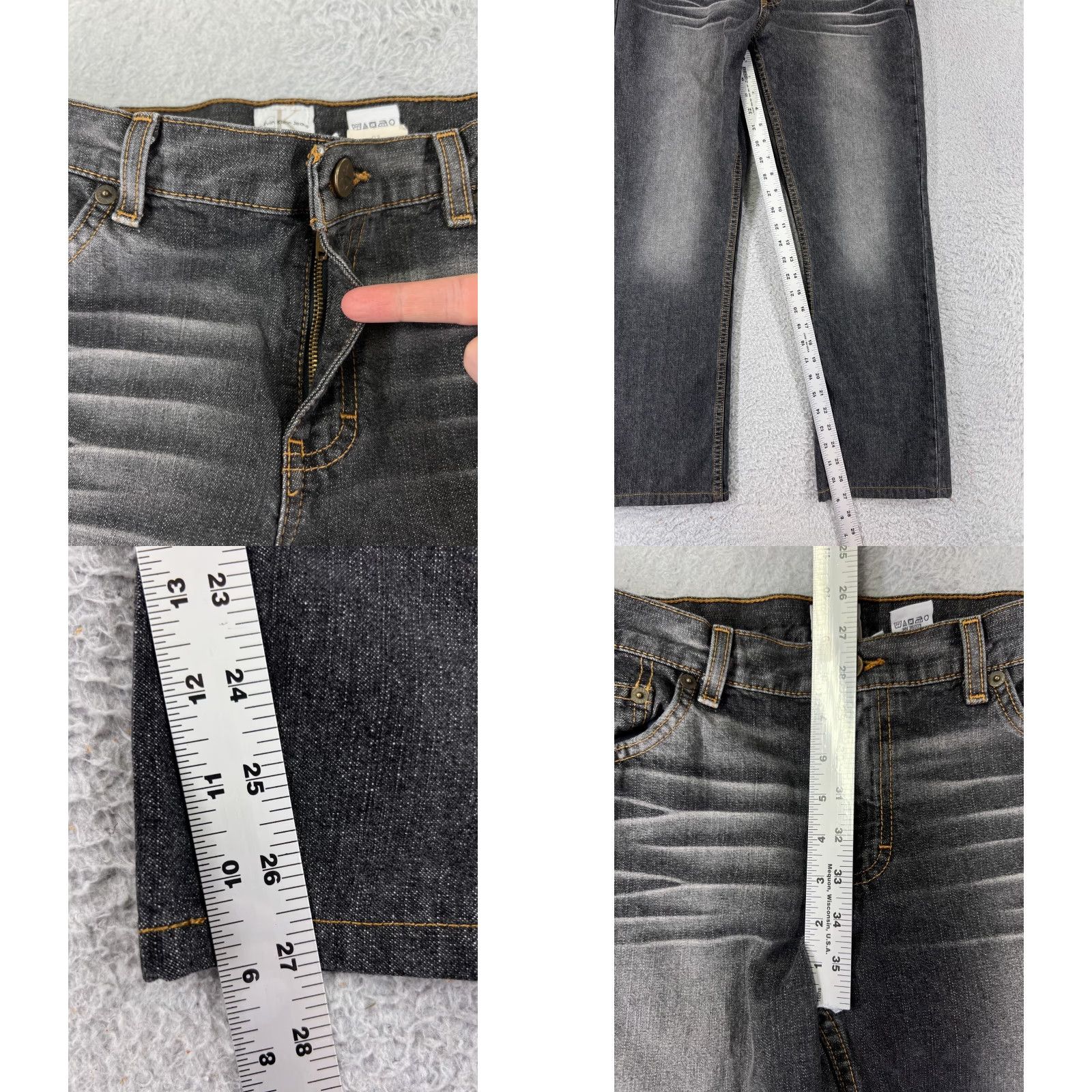 Calvin Klein Calvin Klein Jeans Women 11 Black Denim Boot Cut Low Rise Embroidered Size 32" / US 10 / IT 46 - 8 Thumbnail
