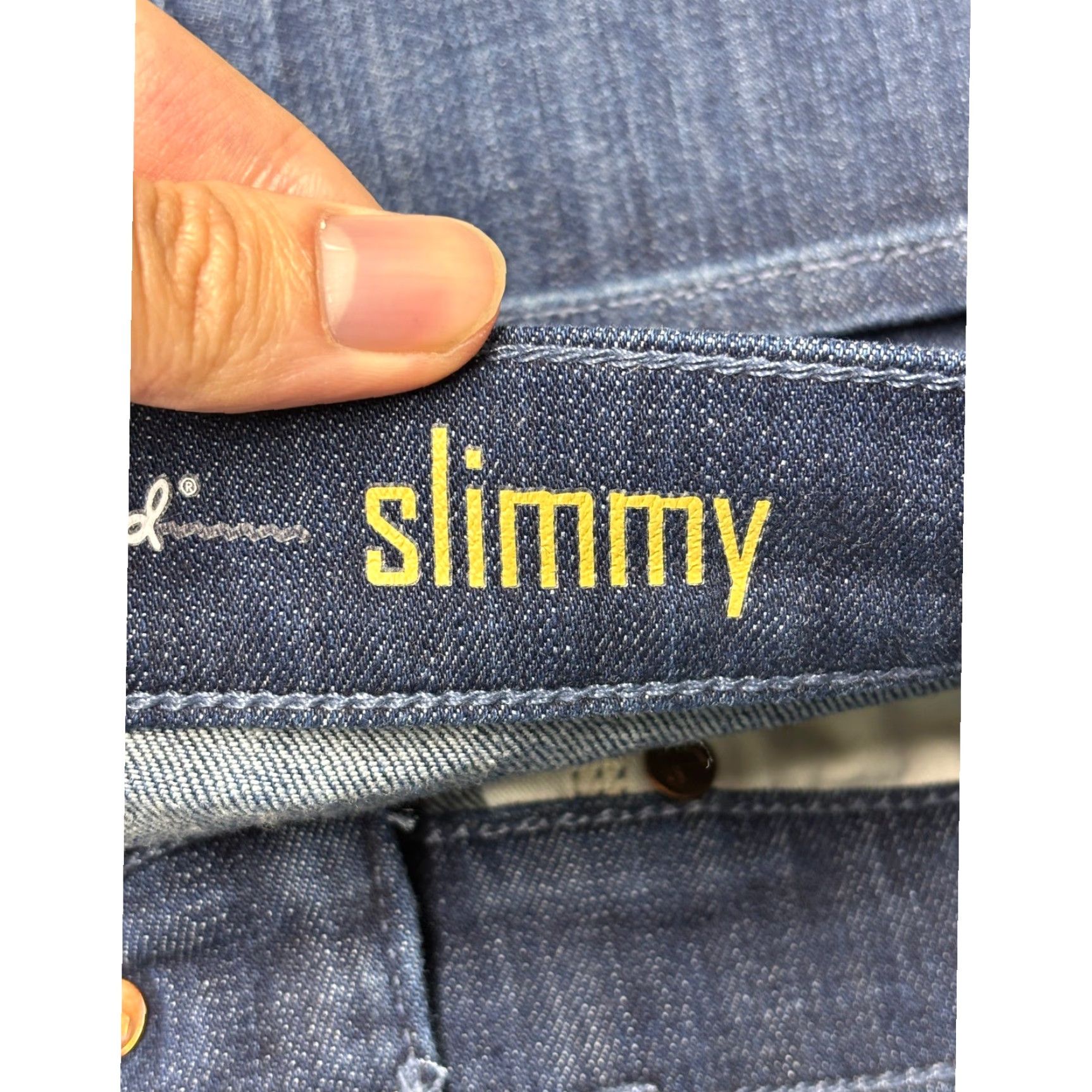 7 For All Mankind 7 For All Mankind Slimmy Jeans Dark Wash Mid Rise Stretch Cotton Blend 31X28 Women Jeans Slim, 5-Pocket, Zipper Button Wash: Medium Vintage: No Size 24" / US 00 / IT 34 - 6 Thumbnail