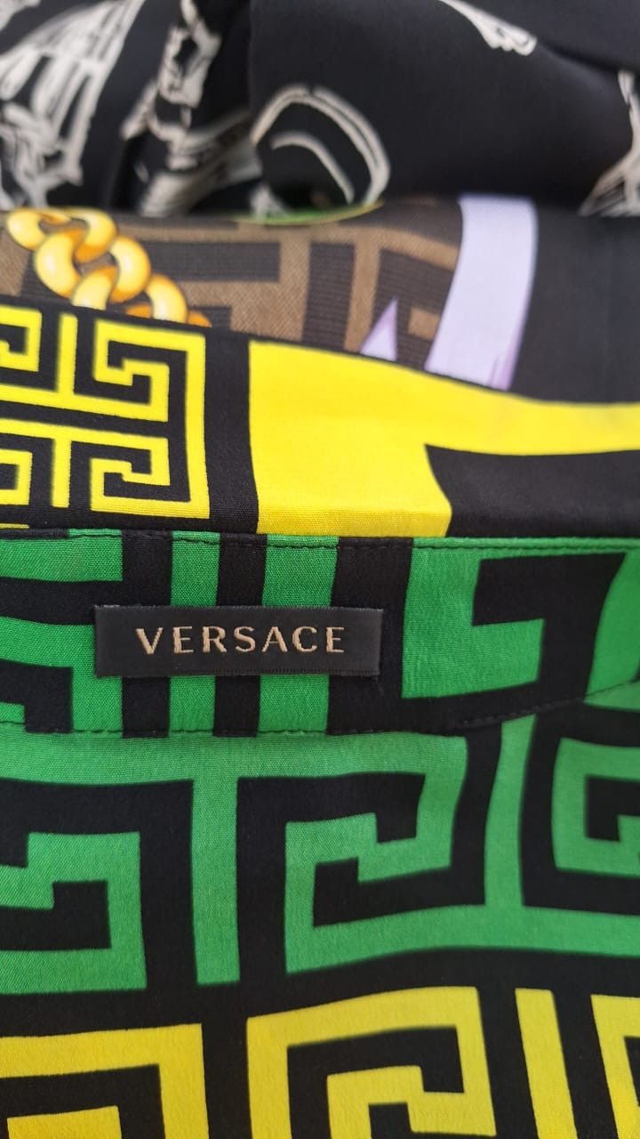 Versace Versace Multicolor Geometric Greek Print Chiffon Silk Shirt Size M / US 6-8 / IT 42-44 - 6 Thumbnail