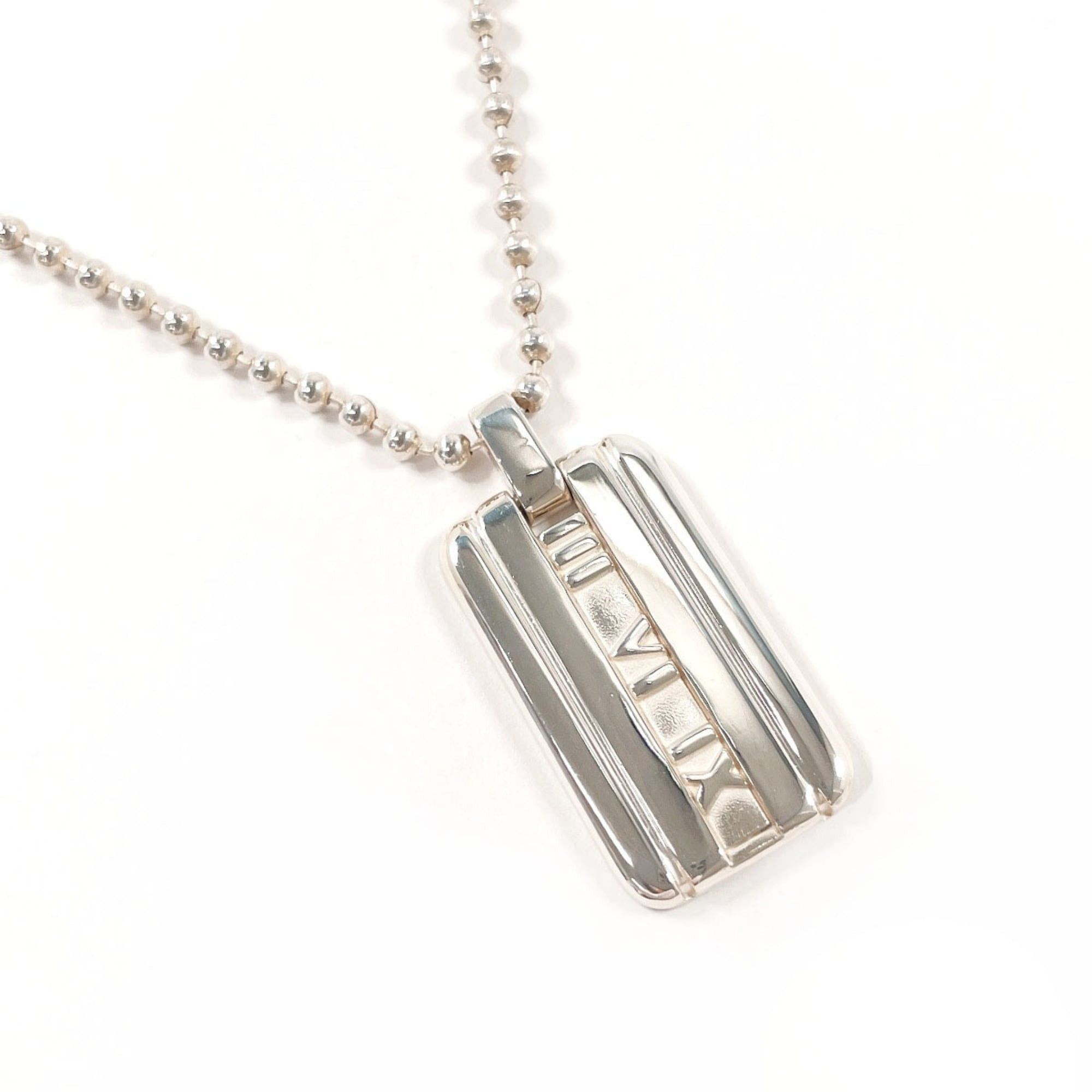 Tiffany & Co. TIFFANY&Co. Tiffany Atlas Plate Ball Chain Necklace, Sterling Silver 925, Unisex Size ONE SIZE - 1 Thumbnail