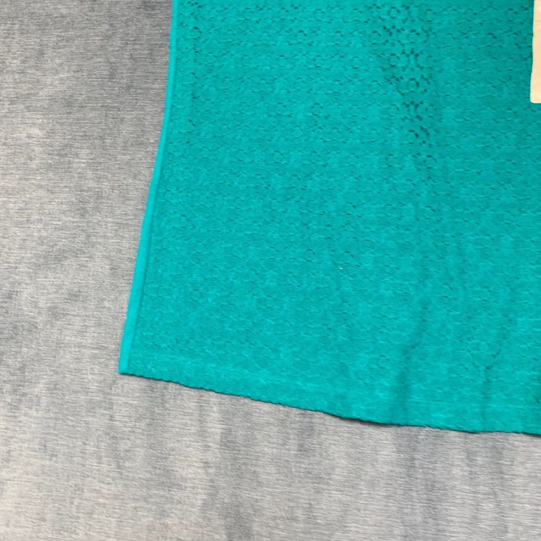 Vintage Laura Scott Missy Lace Front Tee Shirt Womens Medium Tropical Green Knit Cotton Shirt Womens Medium Tropical Green Lace Front Tee Shirt Size M / US 6-8 / IT 42-44 - 3 Thumbnail