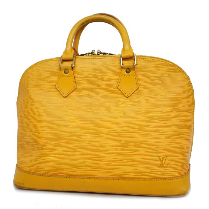 Louis Vuitton Alma PM Handbag Yellow EPI Leather Bag M52149 - EXCELLENT