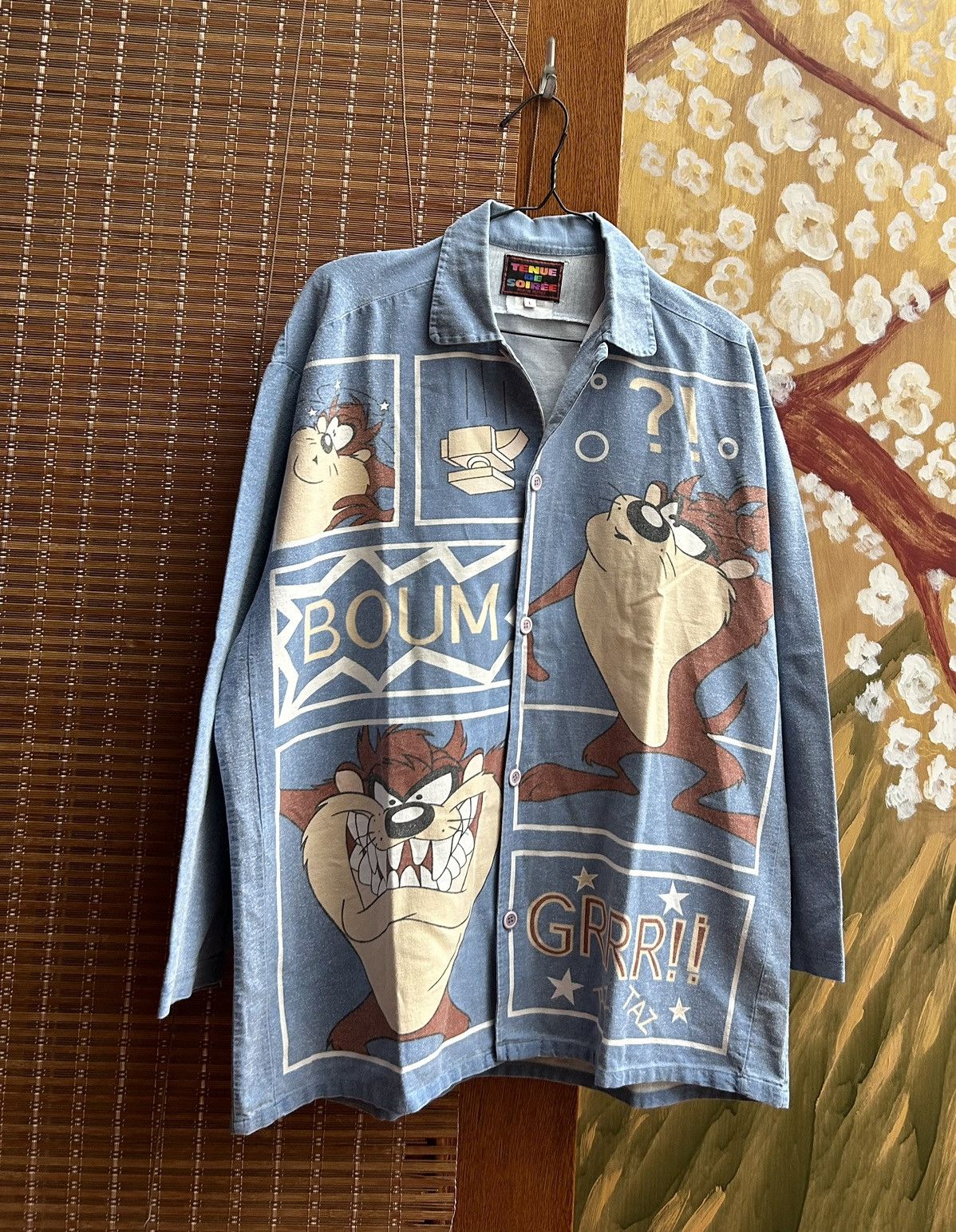 Vintage 90’s Tenue De Soiree Looney Tunes Taz AOP Open Collar Shirt Size US L / EU 52-54 / 3 - 1 Thumbnail