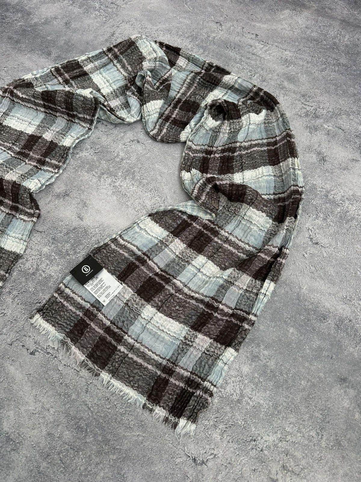 Bogner Bogner Checkered Scarf Muffler Neckwear Luxury Made in Italy Size ONE SIZE - 4 Thumbnail