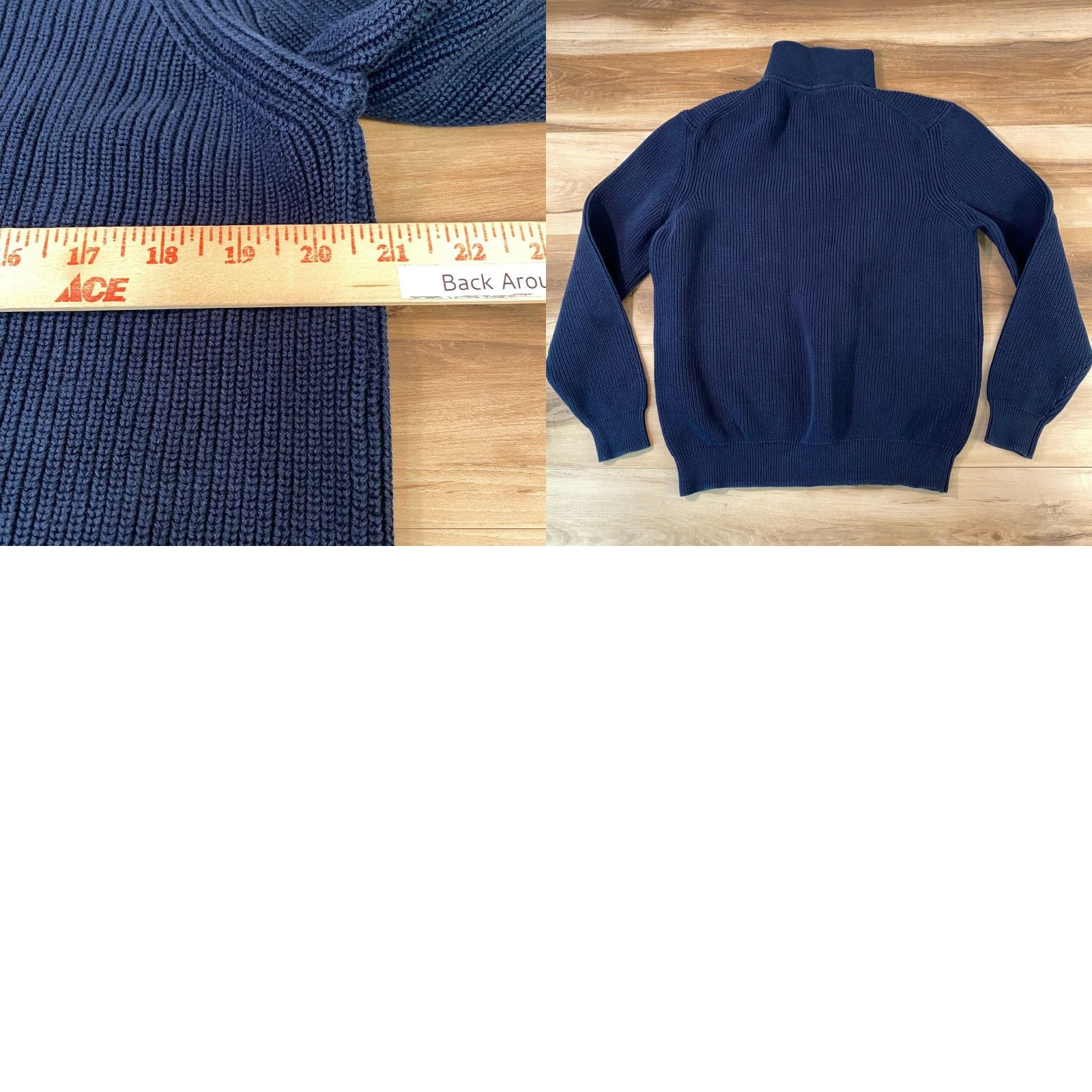 Zara Zara Quarter Zip Sweater Navy Blue Cotton XL Mens Mock Neck ribbed knit Pullover 100% Cotton Zipper Classic Casual Size US XL / EU 56 / 4 - 8 Thumbnail