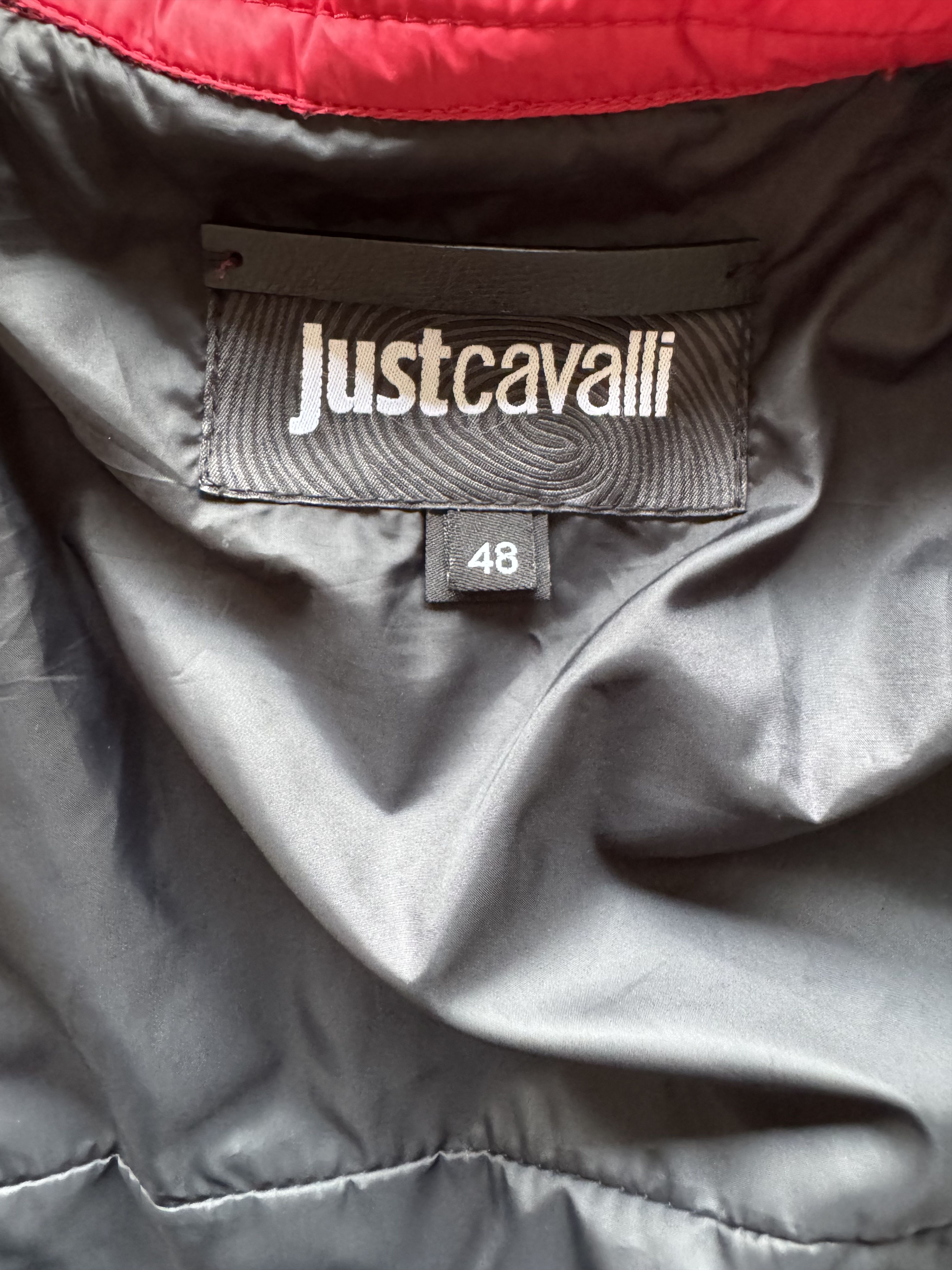 Just Cavalli Quilted Biker Down Jacket With Leather Shoulders Size US M / EU 48-50 / 2 - 10 Thumbnail